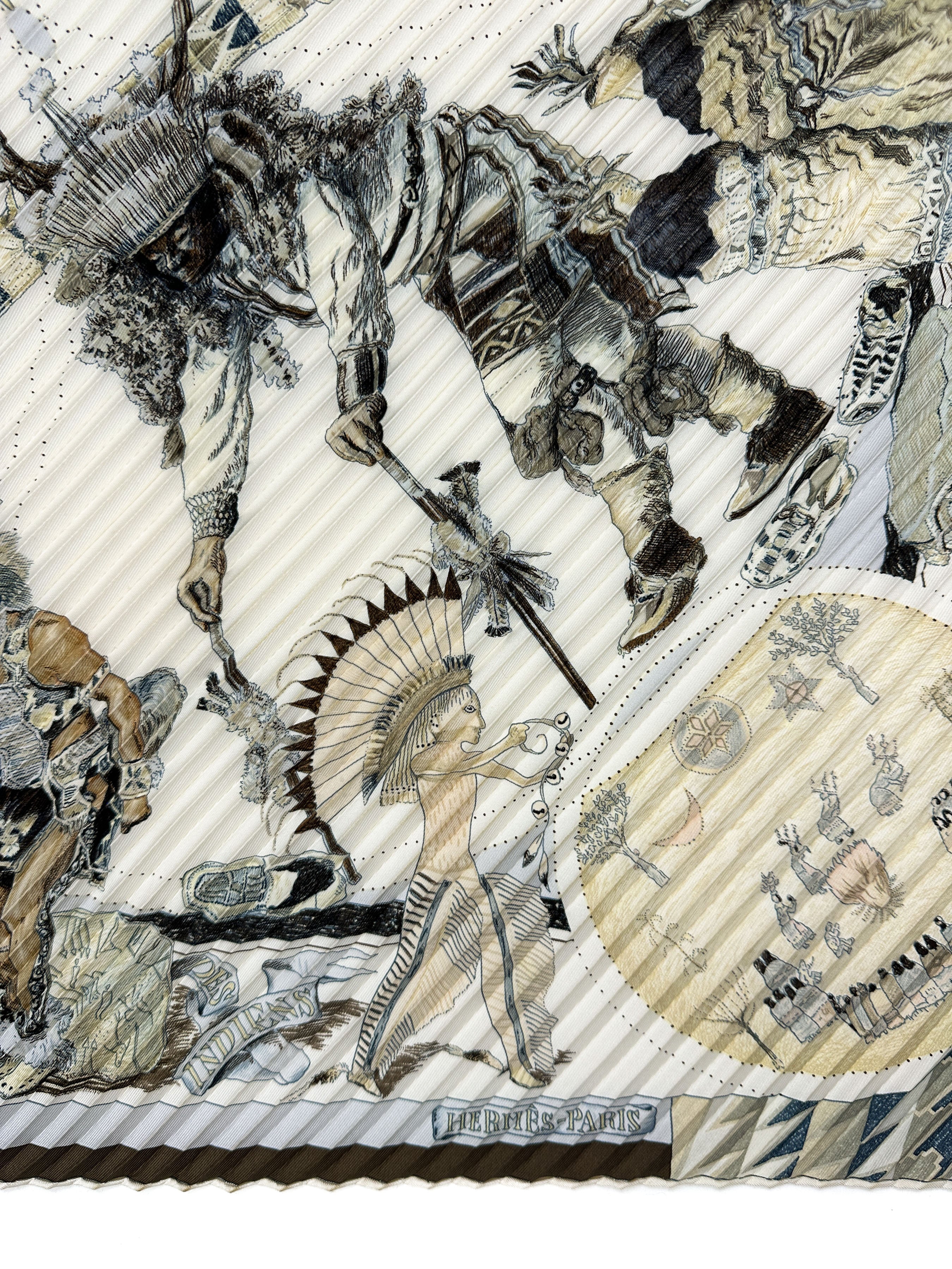 Hermès Les Danses des Indiens Plissé 90