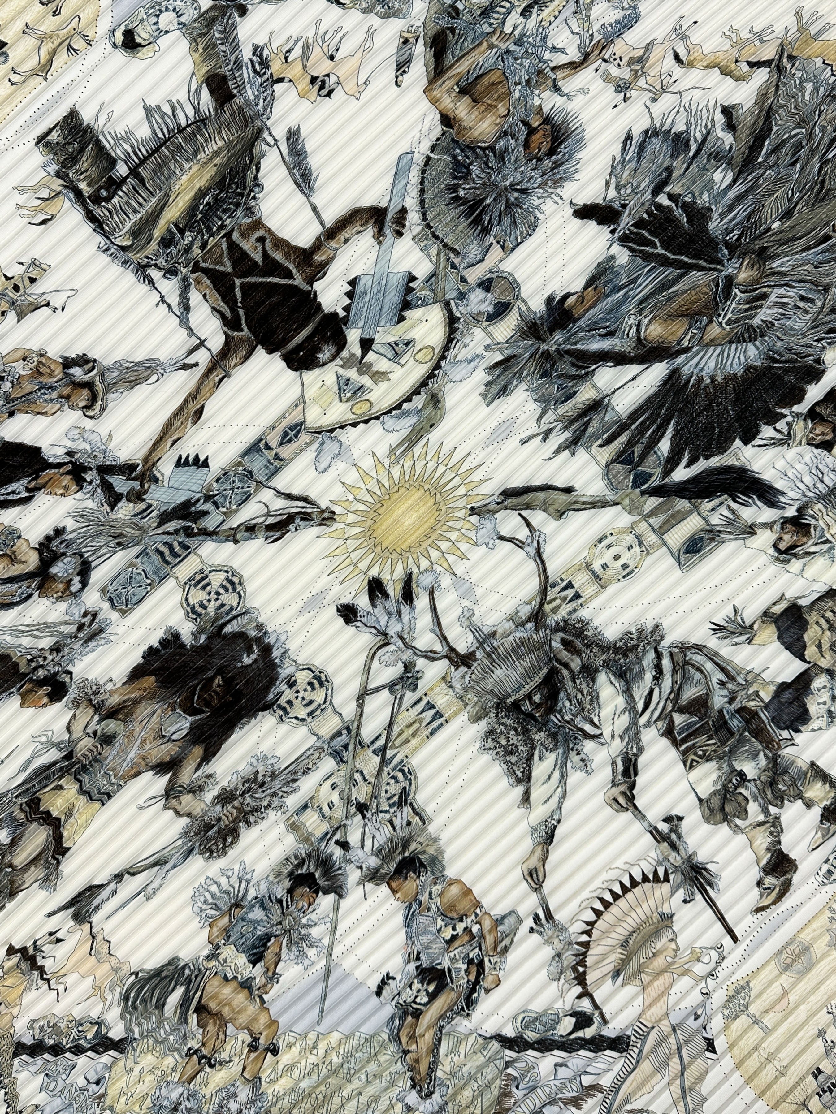 Hermès Les Danses des Indiens Plissé 90