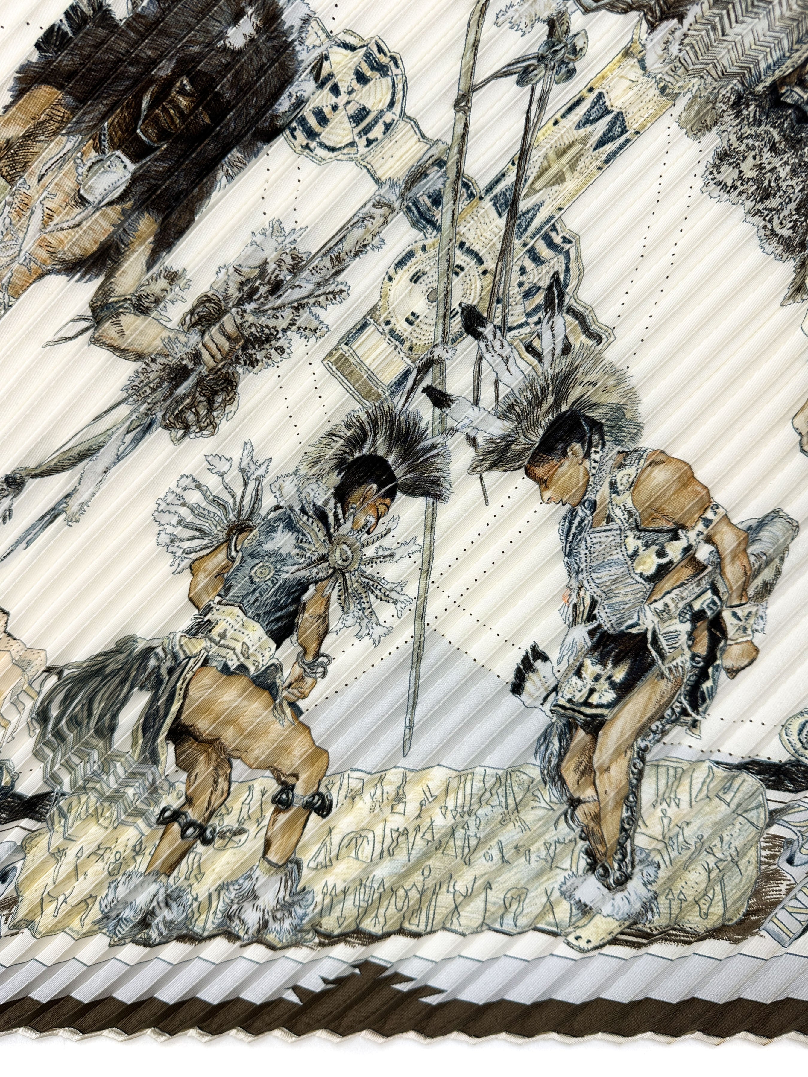 Hermès Les Danses des Indiens Plissé 90