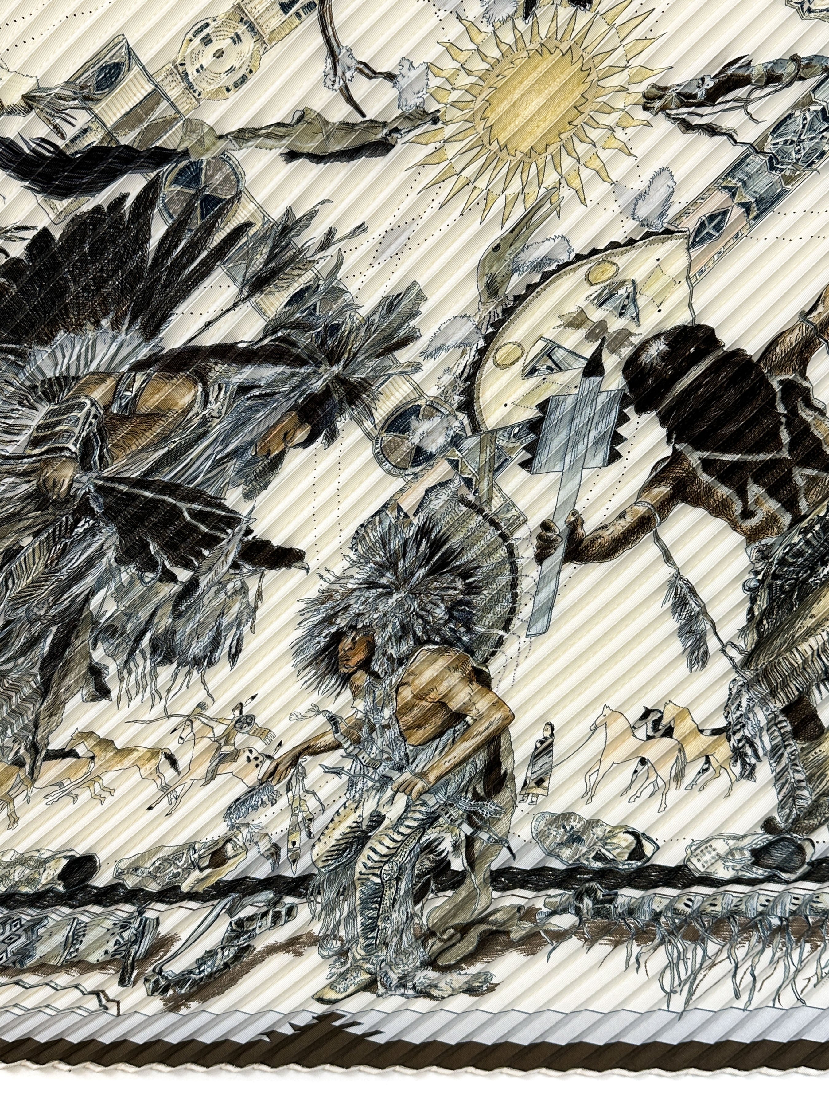 Hermès Les Danses des Indiens Plissé 90