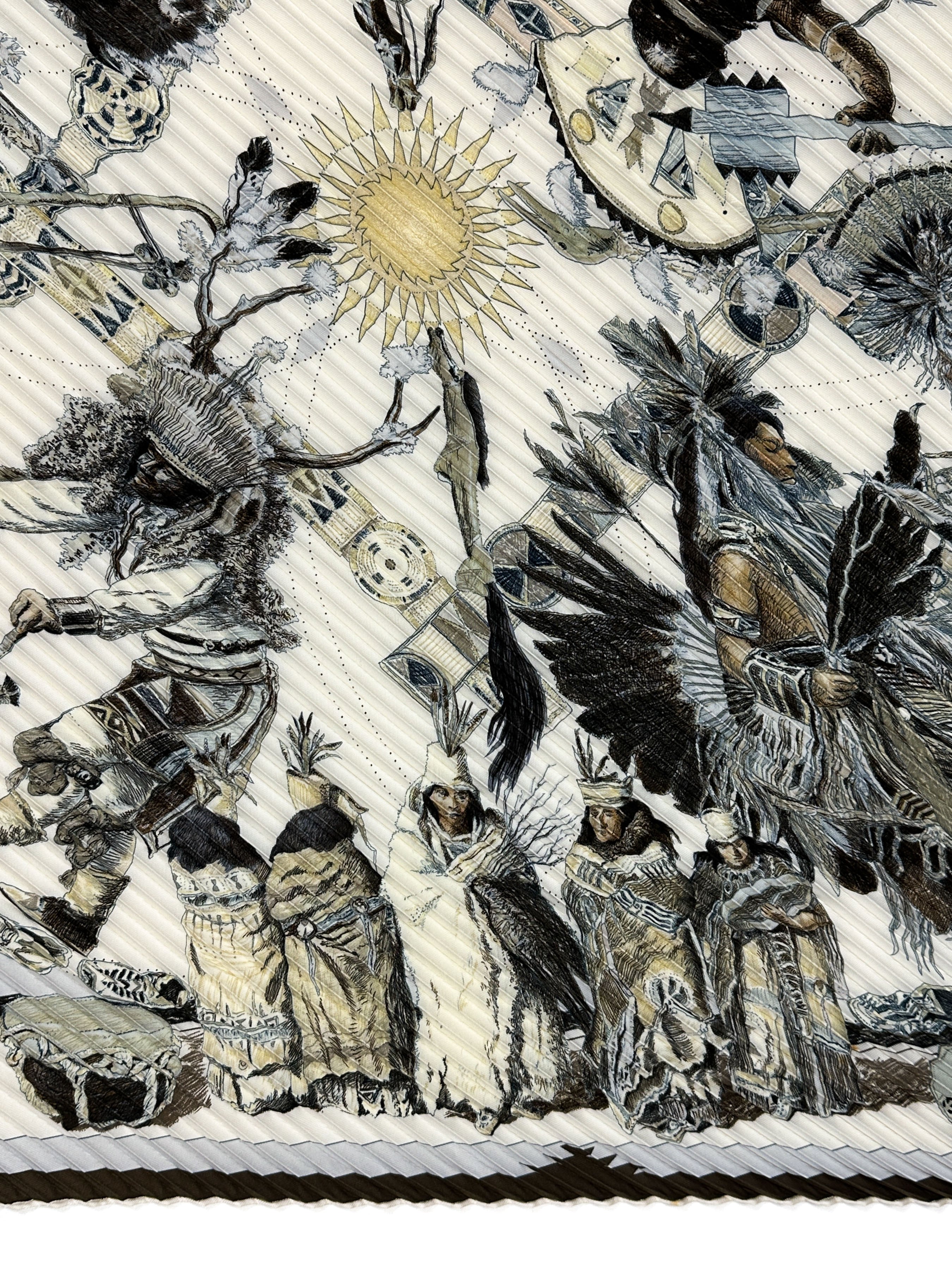 Hermès Les Danses des Indiens Plissé 90