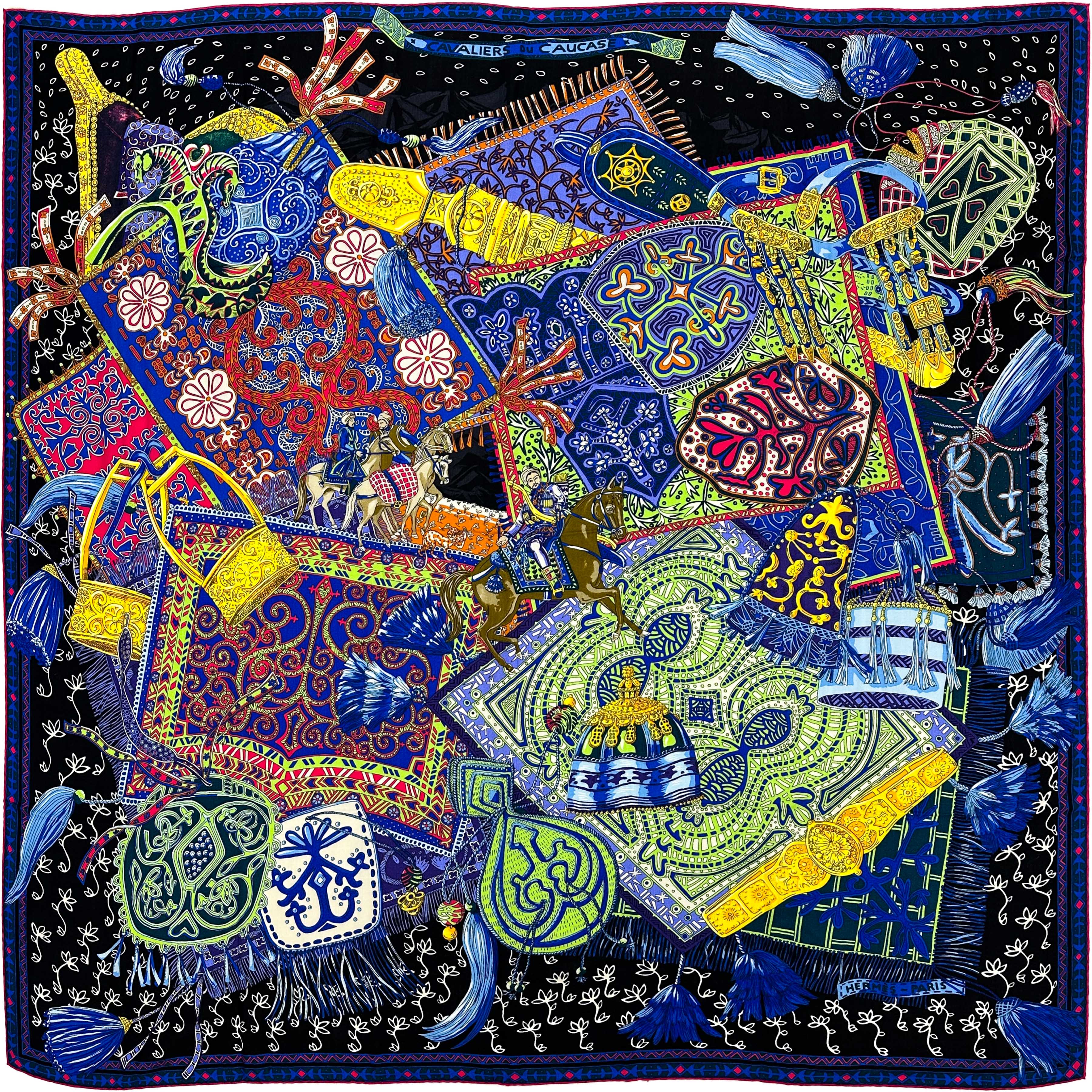 Hermès Cavaliers du Caucase Cashmere Silk 140