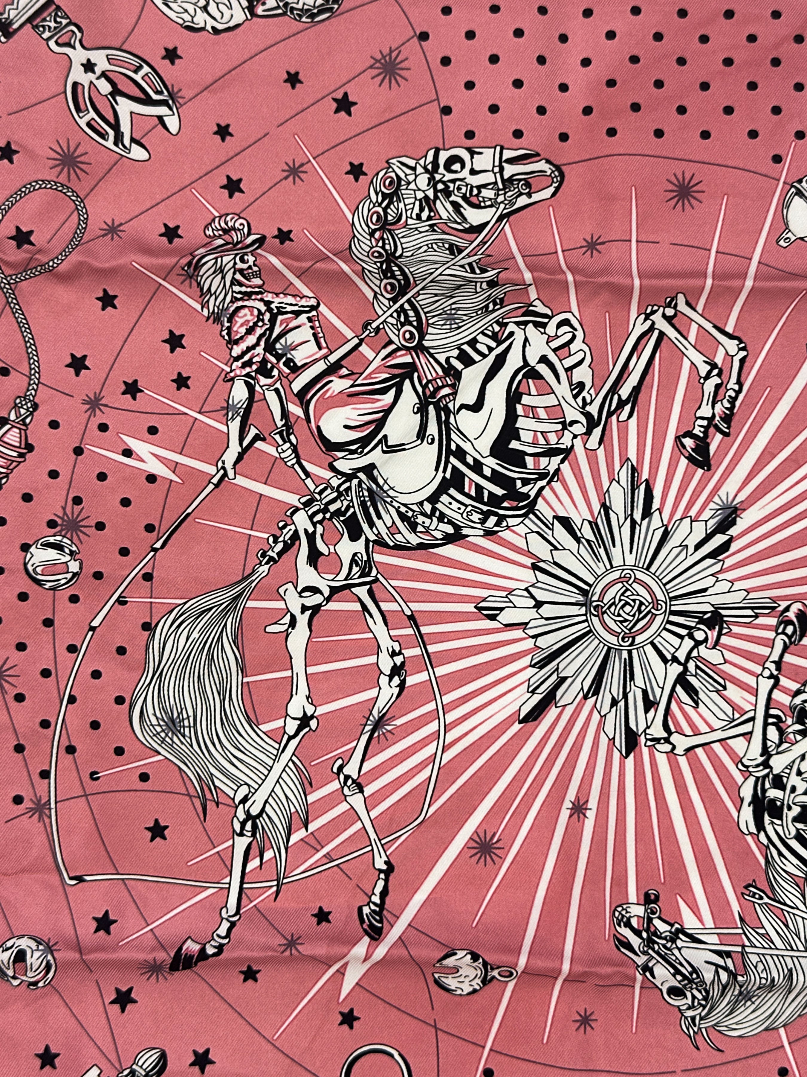 HERMES Bandana Chorus Stellarum 黒 カレ55 HERMES エルメス スカーフ