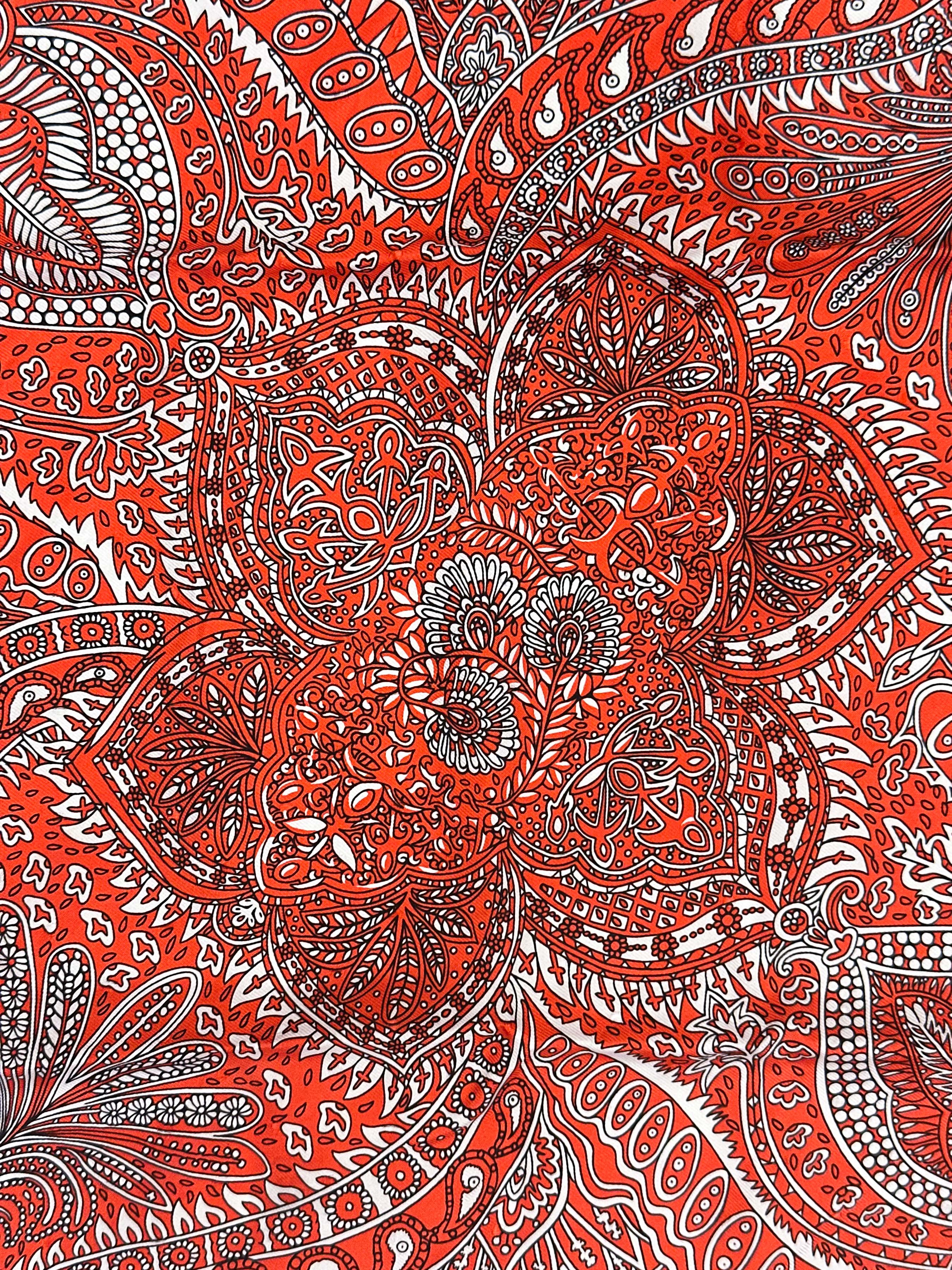 Hermès Le Jardin de Maharani Jacquard Bandana 55