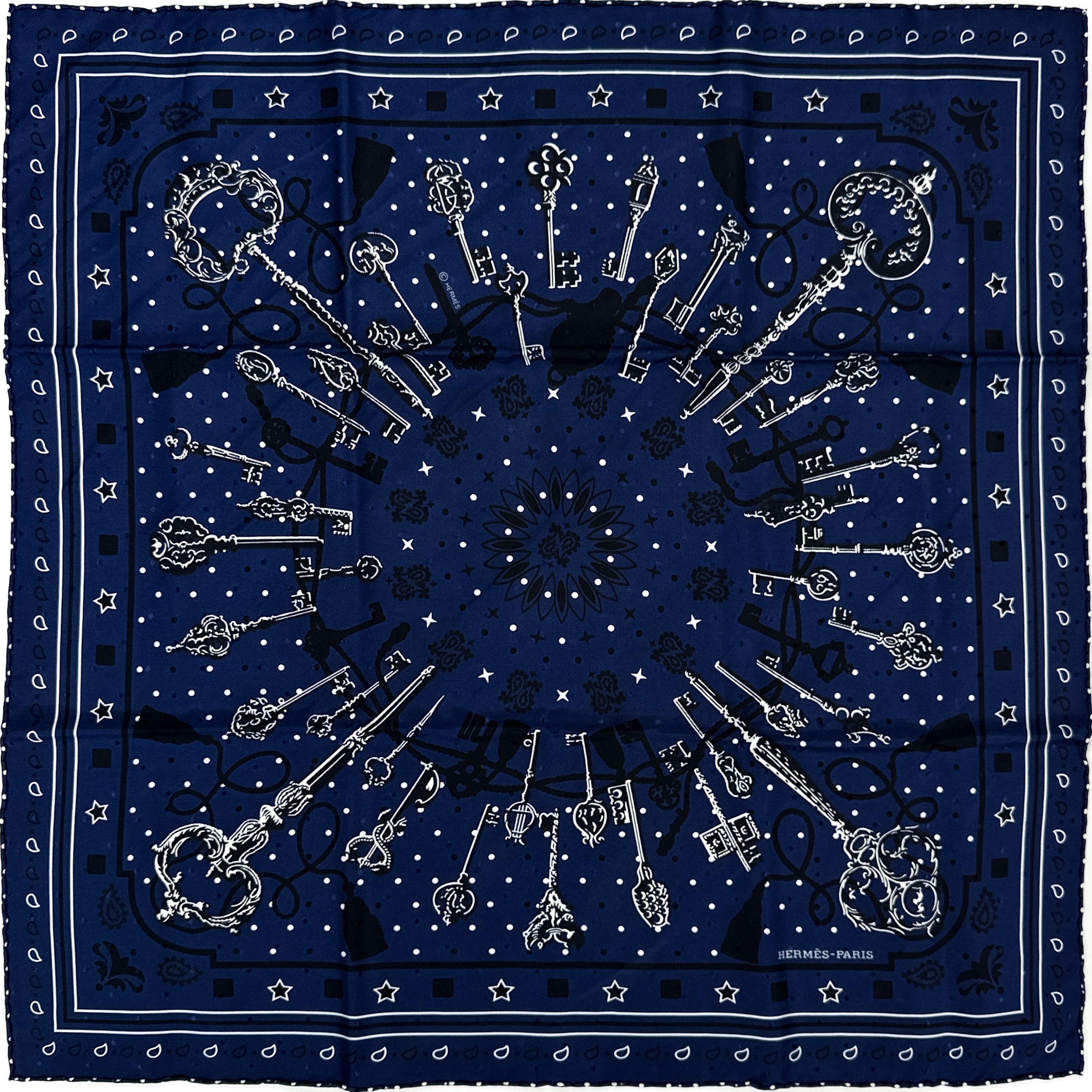 Hermès Les Cles Jacquard Bandana 55