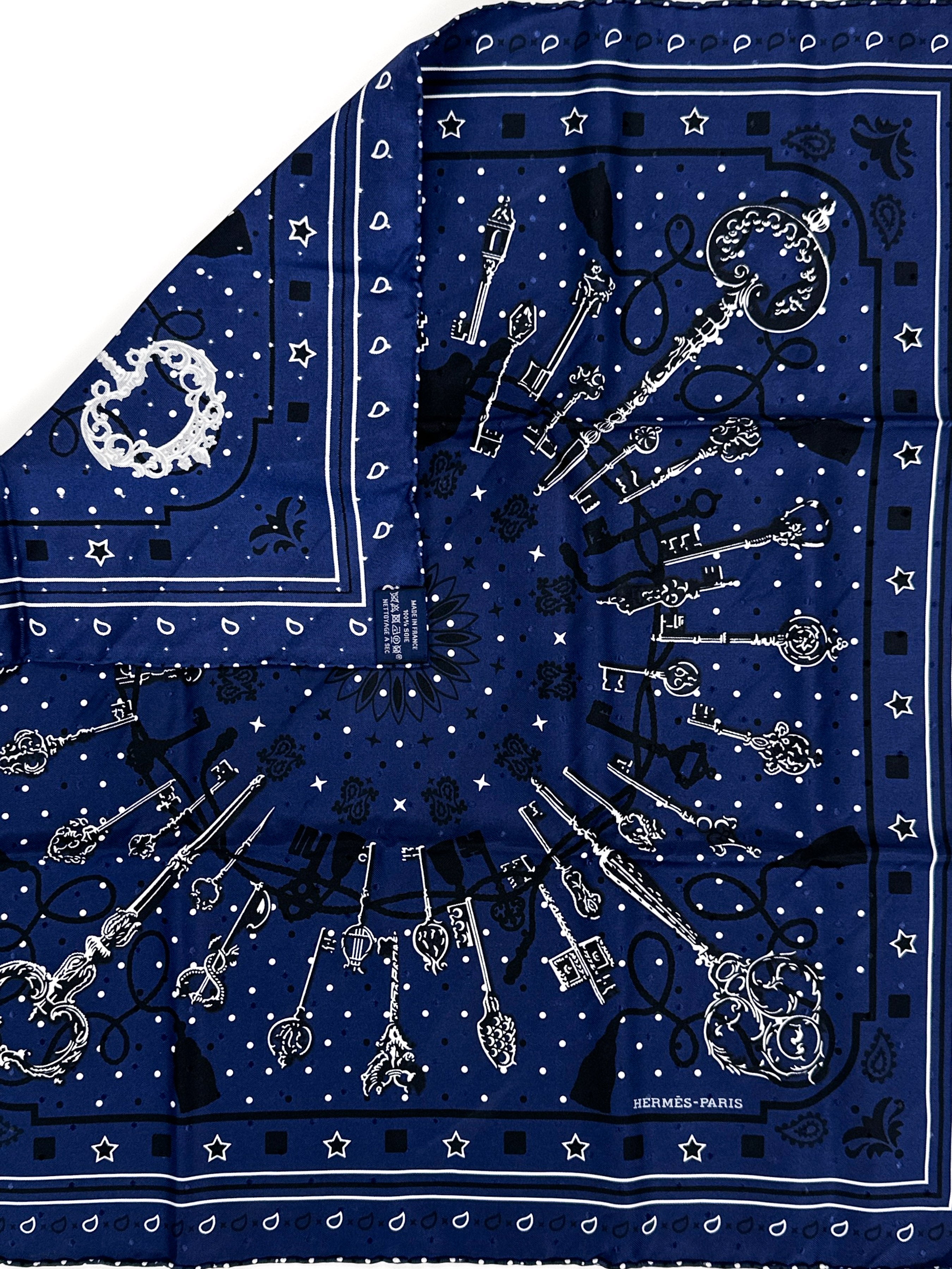 Hermès Les Cles Jacquard Bandana 55