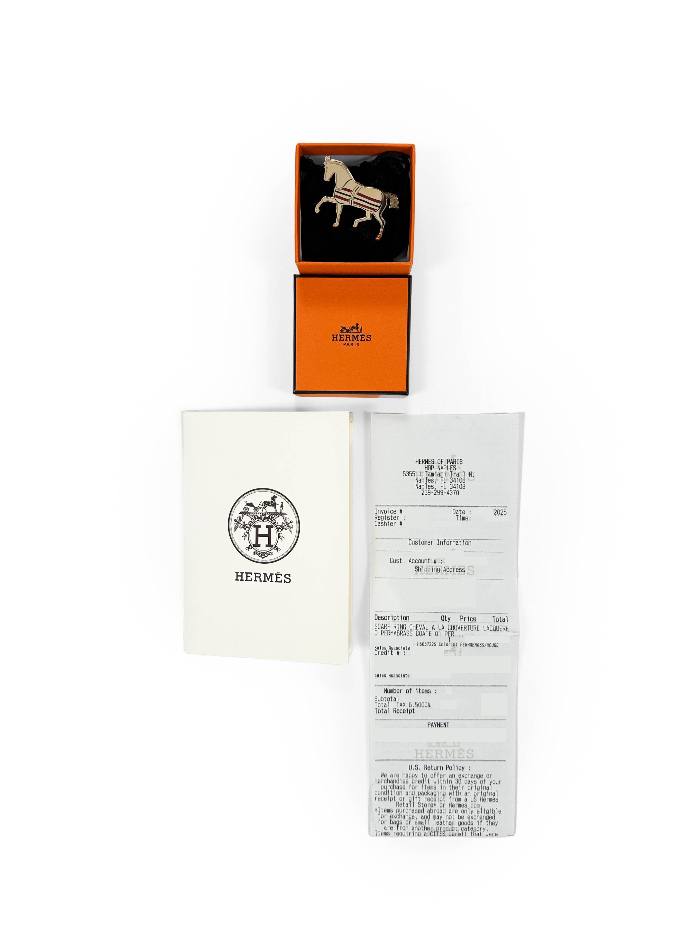 Hermès Cheval a la Couverture 70 Scarf Ring