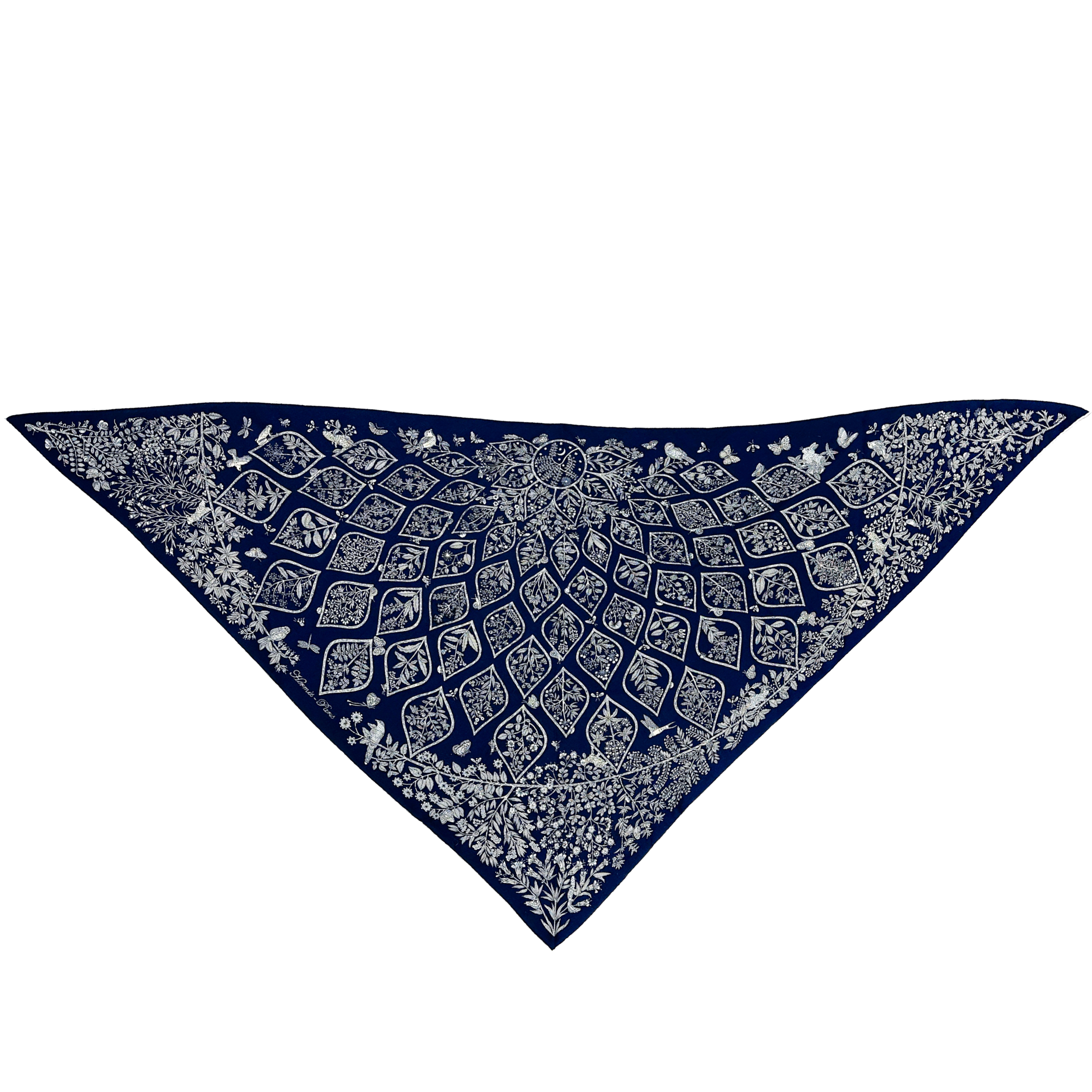 Hermès Plantes Officinales Cashmere Silk Giant Triangle