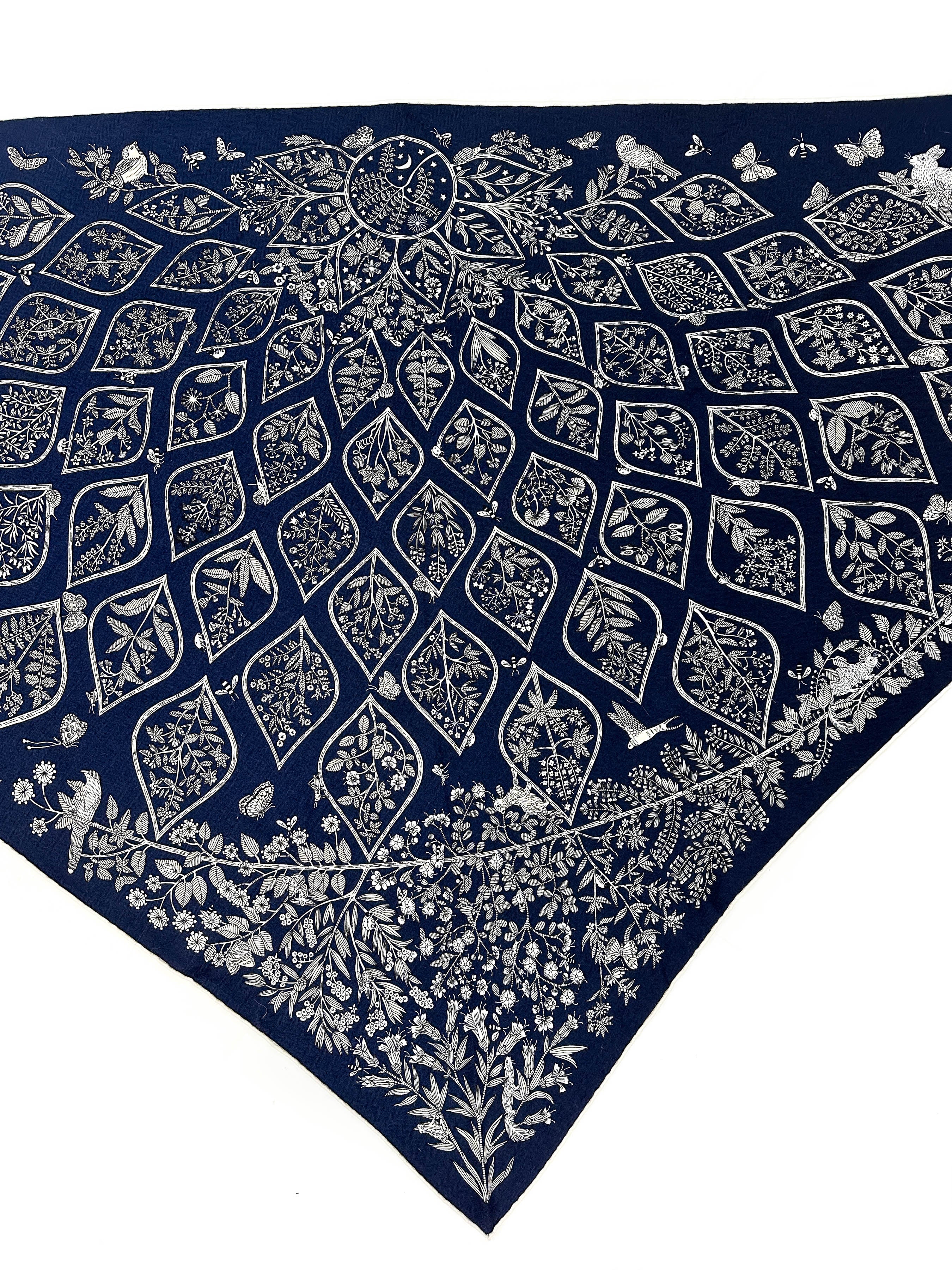 Hermès Plantes Officinales Cashmere Silk Giant Triangle