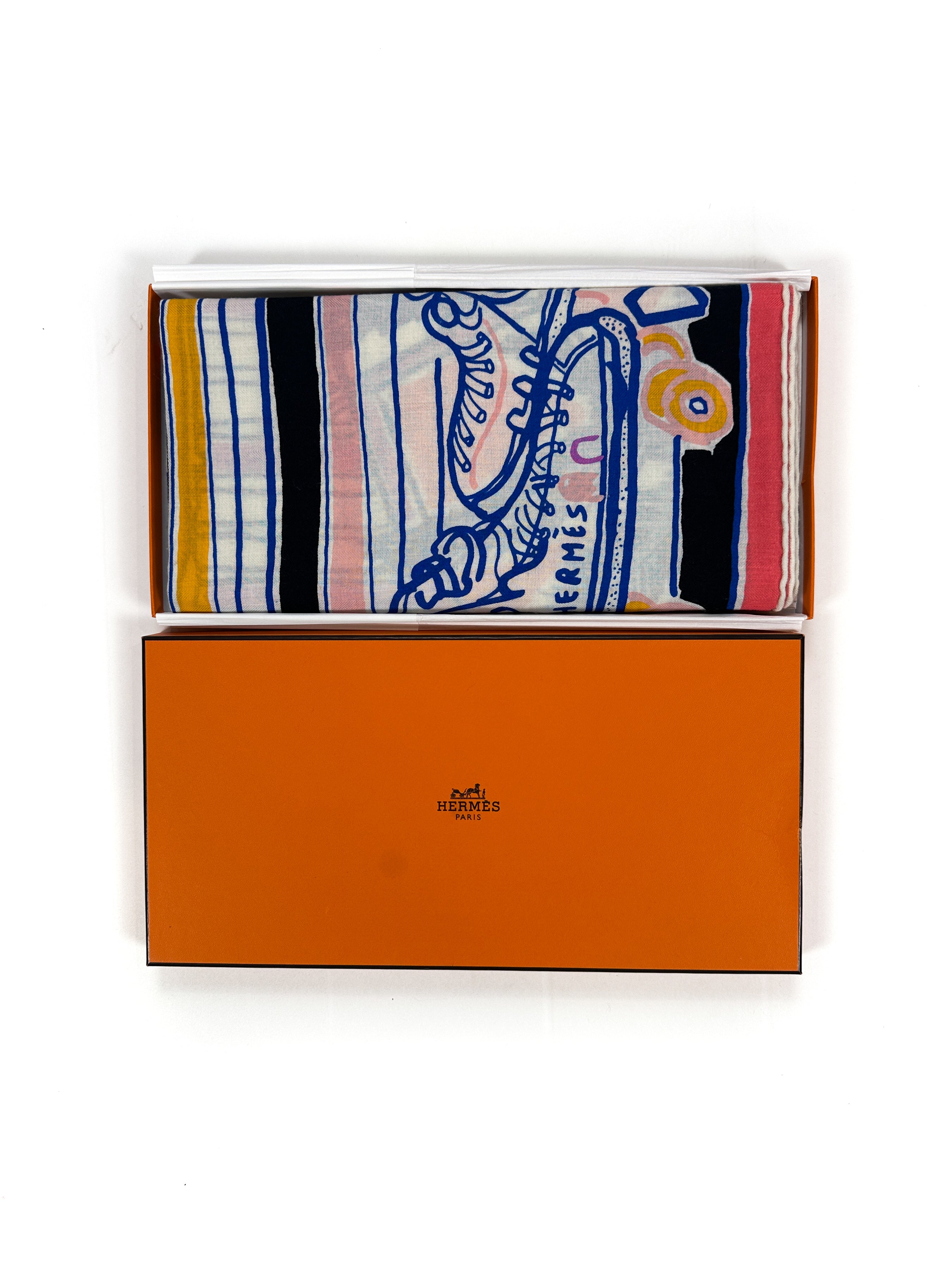Hermès Rayures d'Ete Cashmere Silk 140