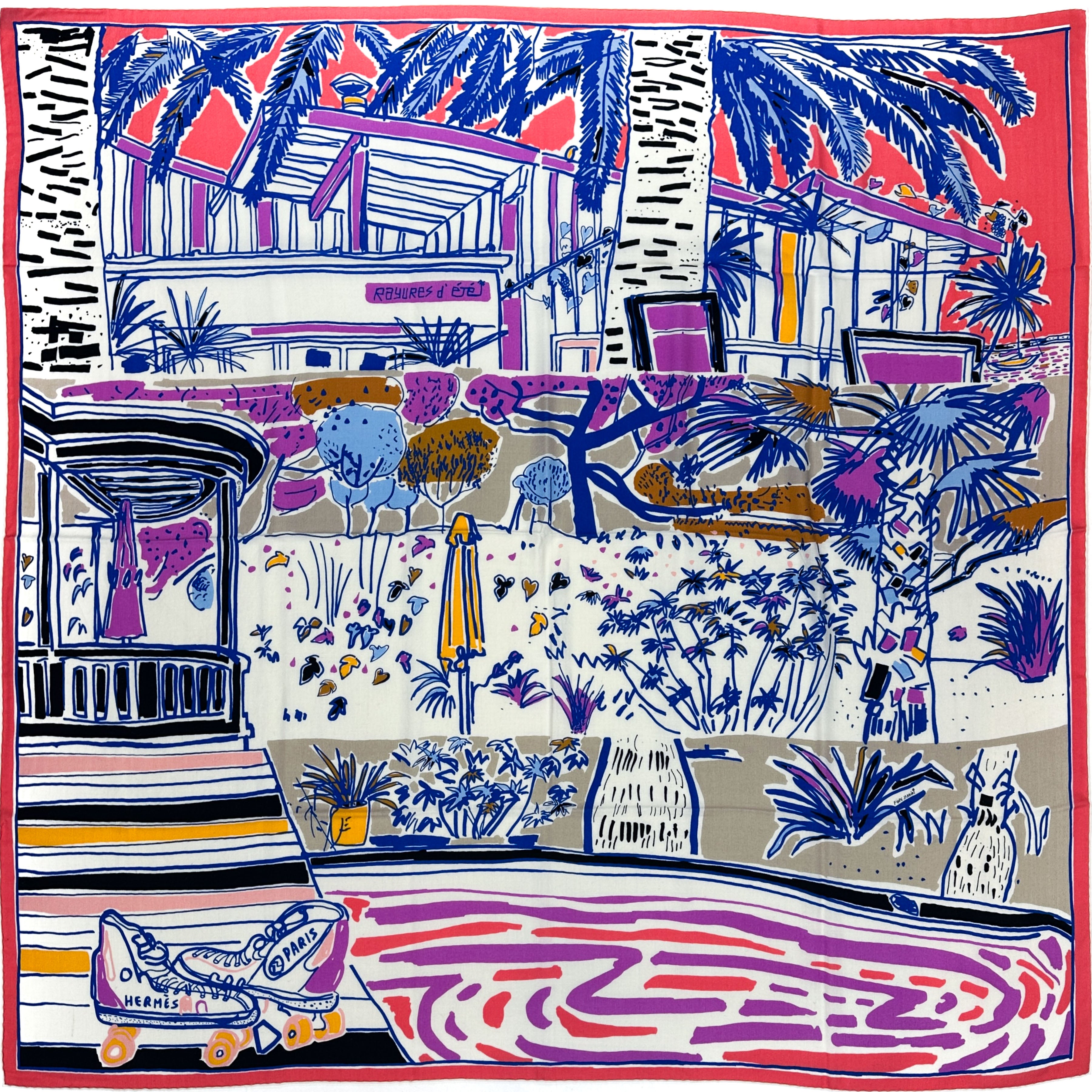 Hermès Rayures d'Ete Cashmere Silk 140