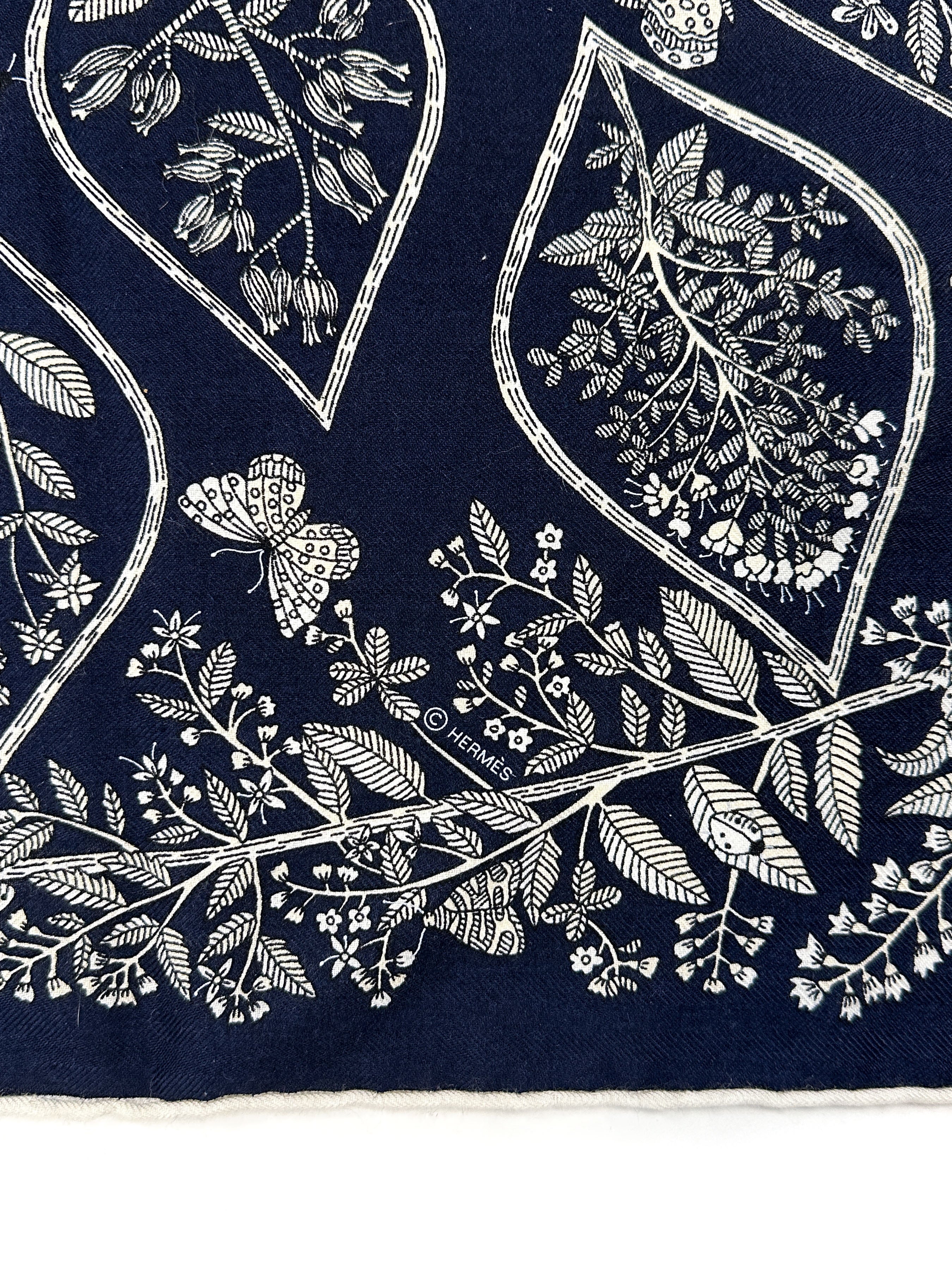 Hermès Plantes Officinales Cashmere Silk Giant Triangle