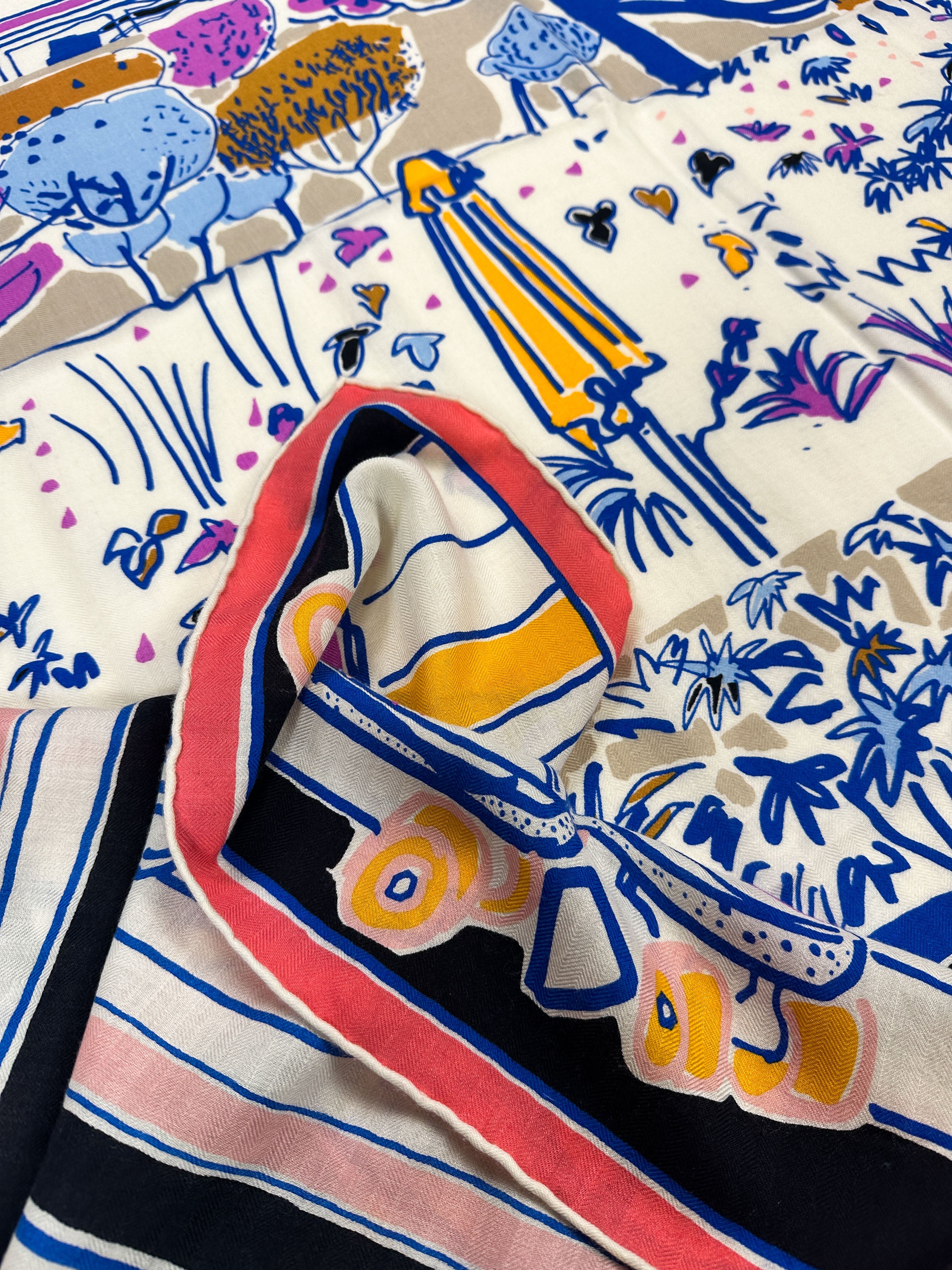 Hermès Rayures d'Ete Cashmere Silk 140