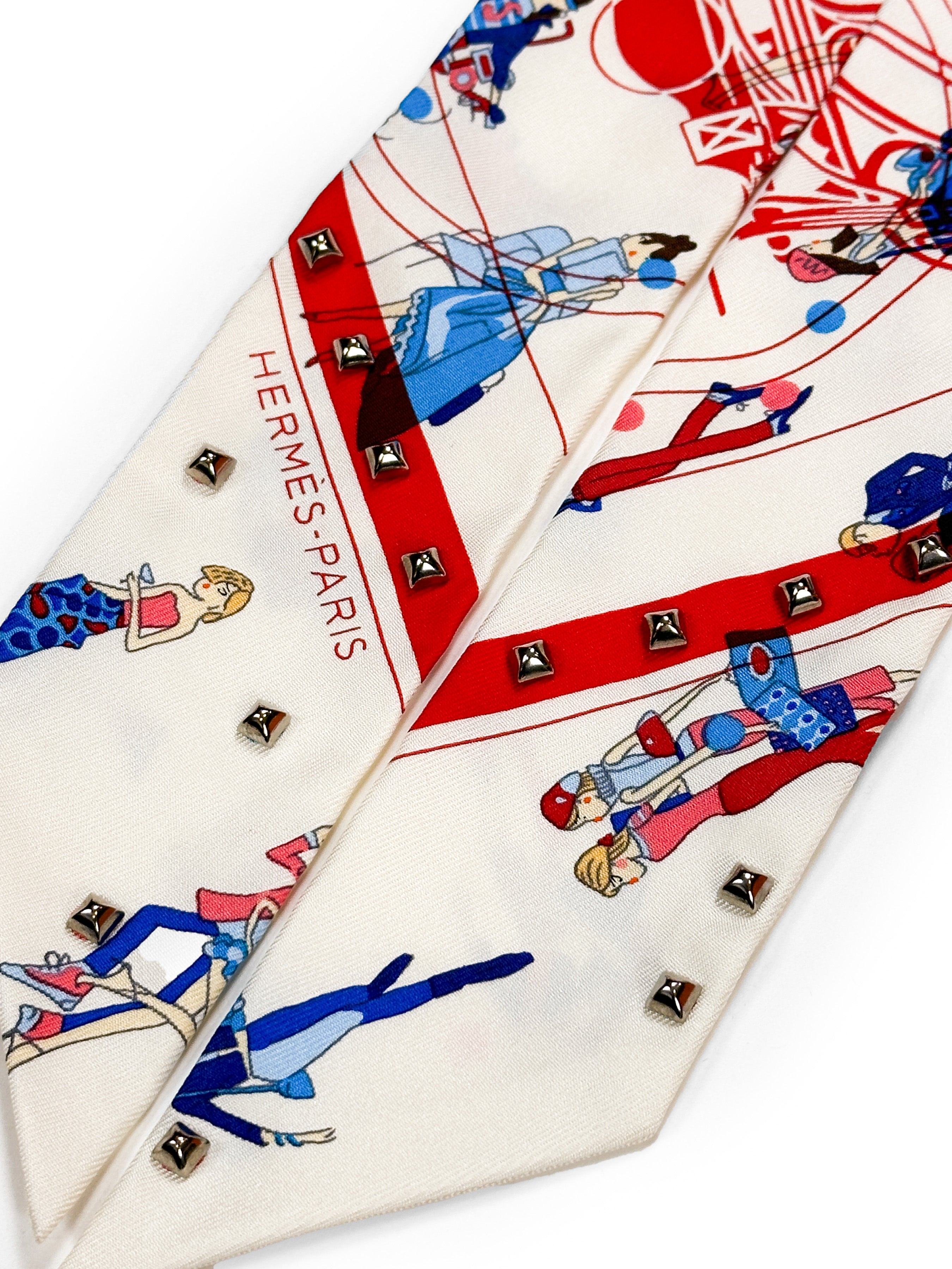 Hermès Ex-Libris Les Parisiennes de Kiraz Studded Twilly