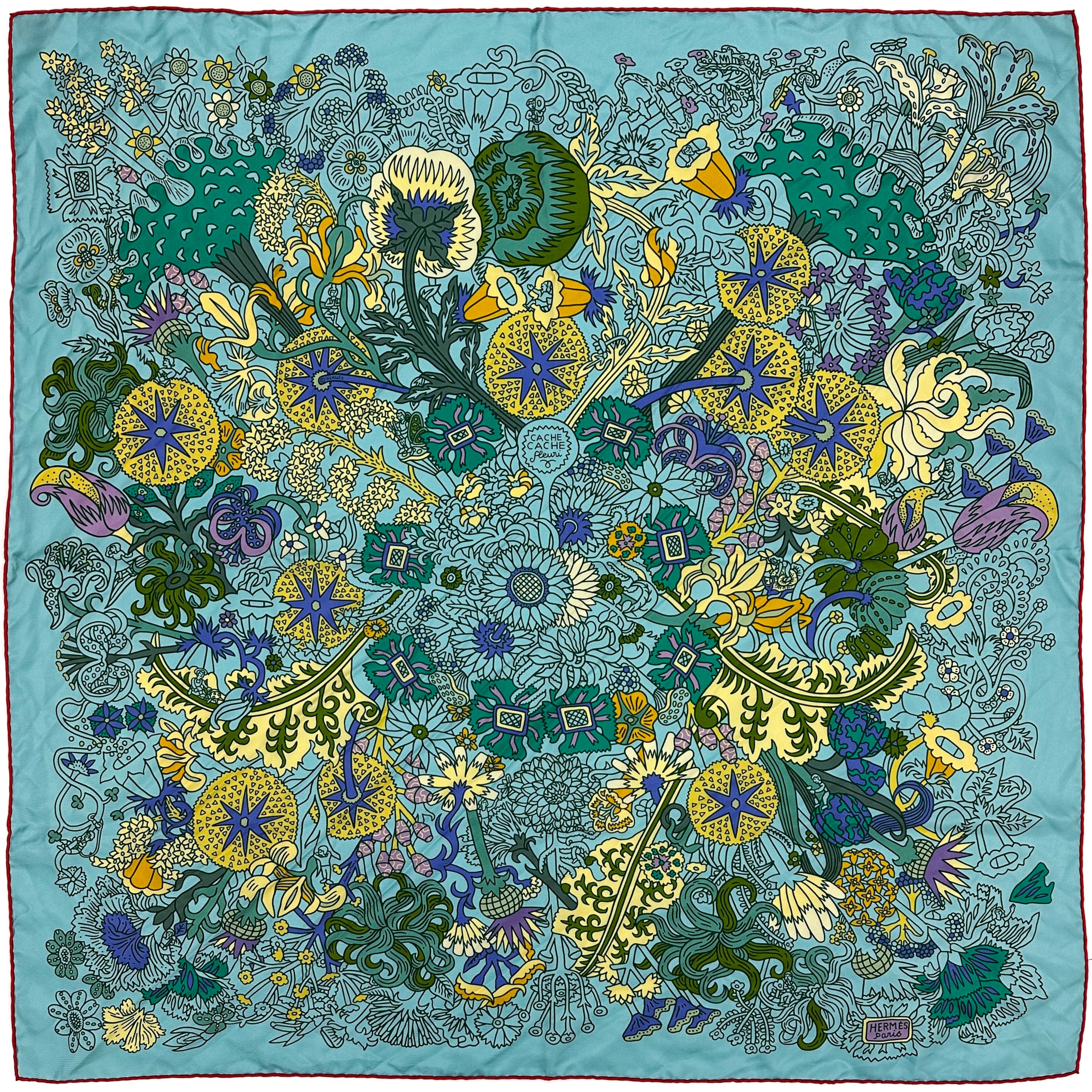Hermès Cache Cache Fleuri 90