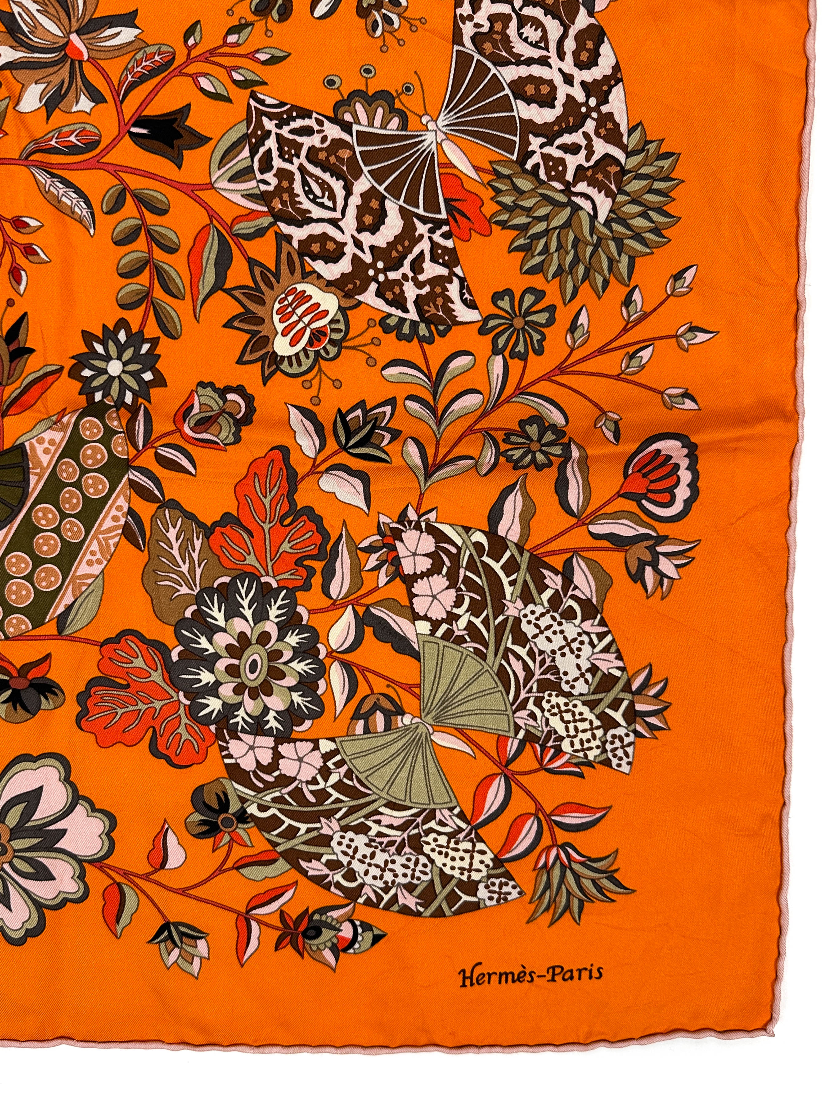 Hermès Fleurs et Papillons de Tissus 90