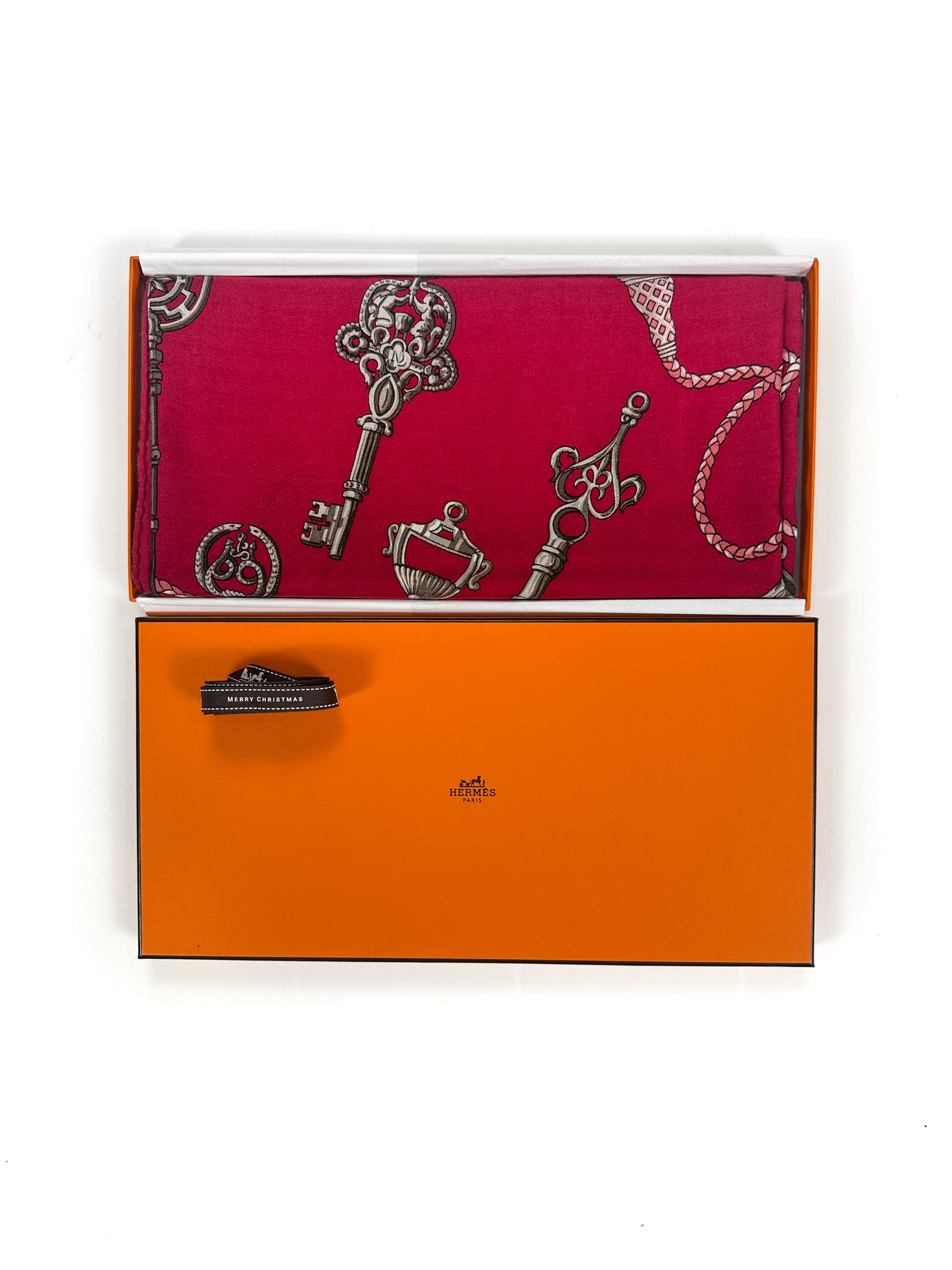 Hermès Les Cles Cashmere Silk 140