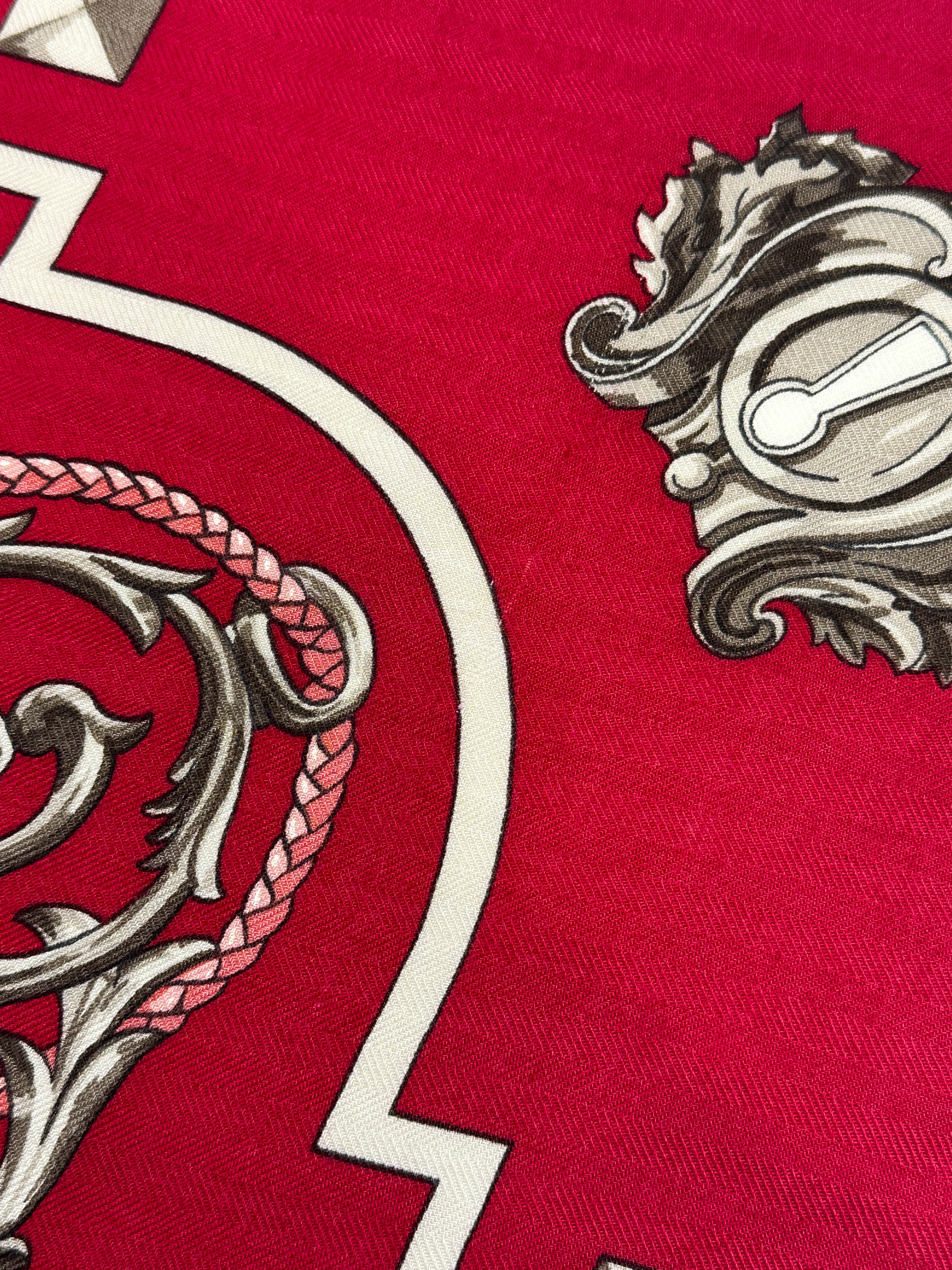 Hermès Les Cles Cashmere Silk 140