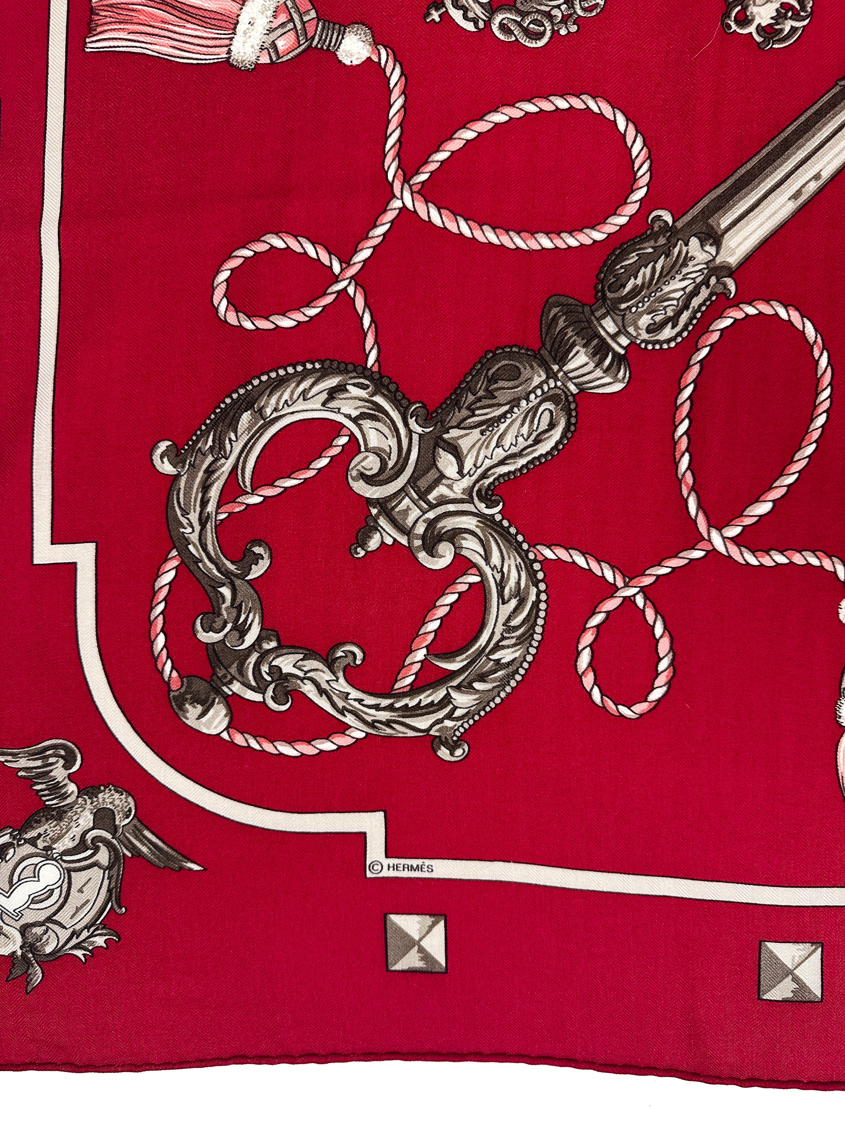 Hermès Les Cles Cashmere Silk 140