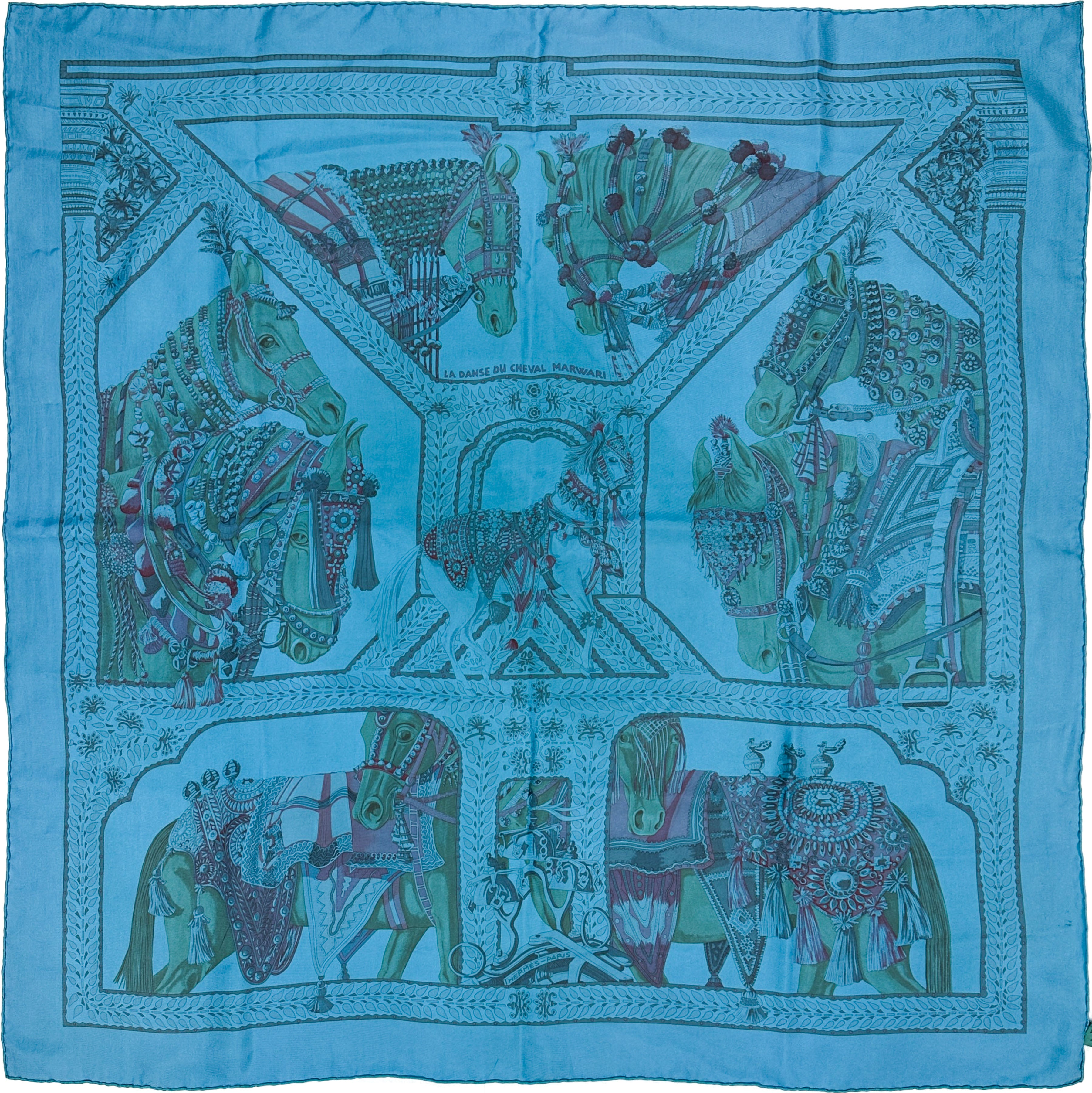 Hermès La Danse du Cheval Marwari Dip-Dye 90