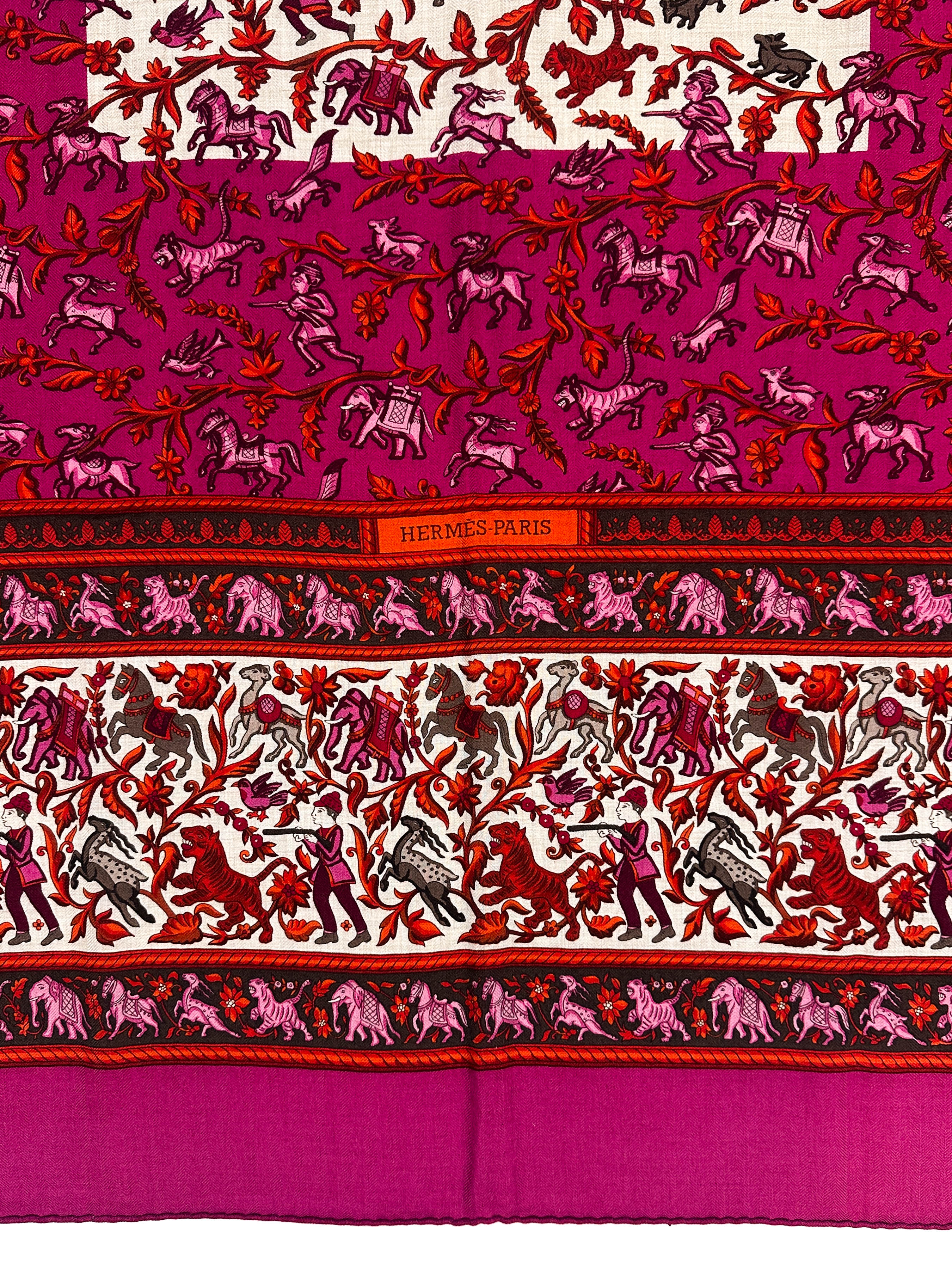 Hermès Chasse en Inde Cashmere Silk 140