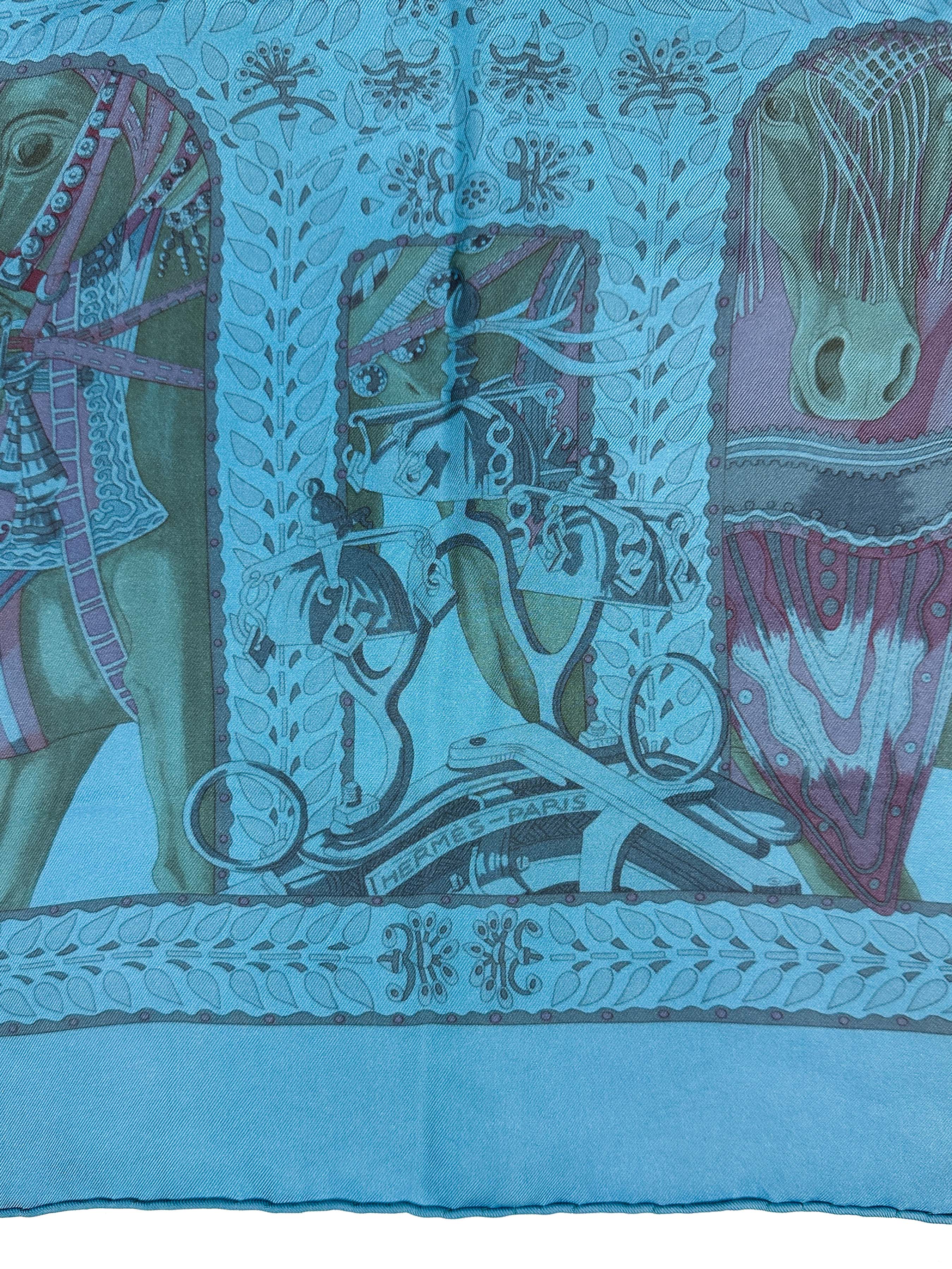 Hermès La Danse du Cheval Marwari Dip-Dye 90