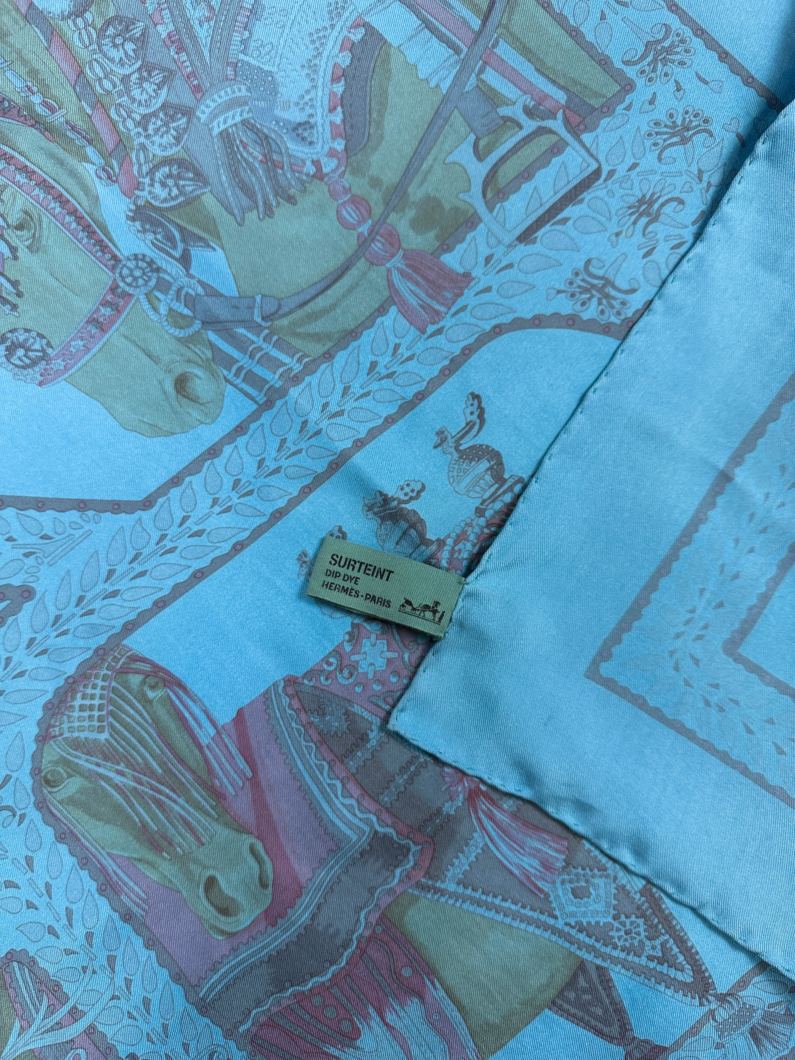 Hermès La Danse du Cheval Marwari Dip-Dye 90