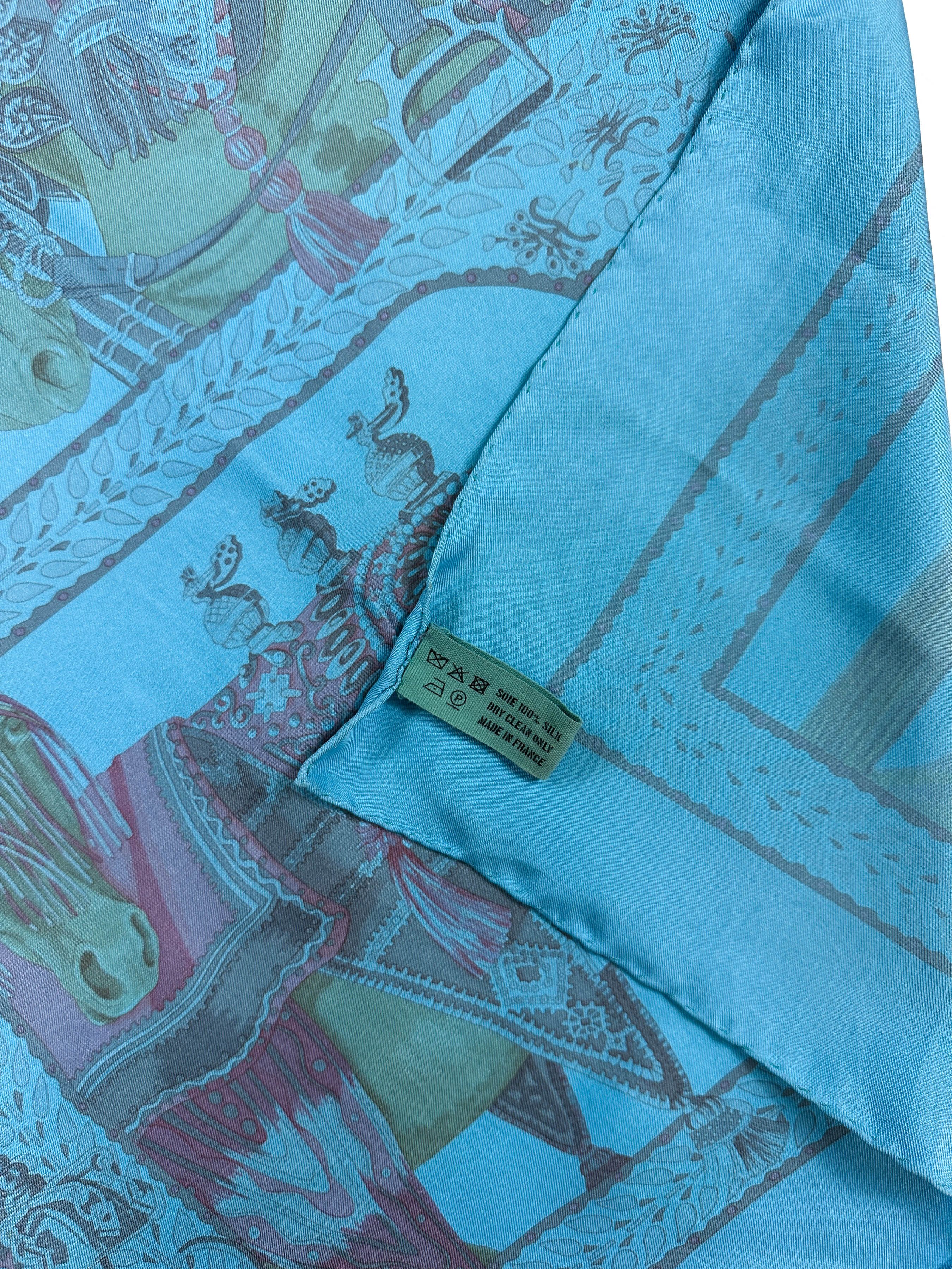 Hermès La Danse du Cheval Marwari Dip-Dye 90