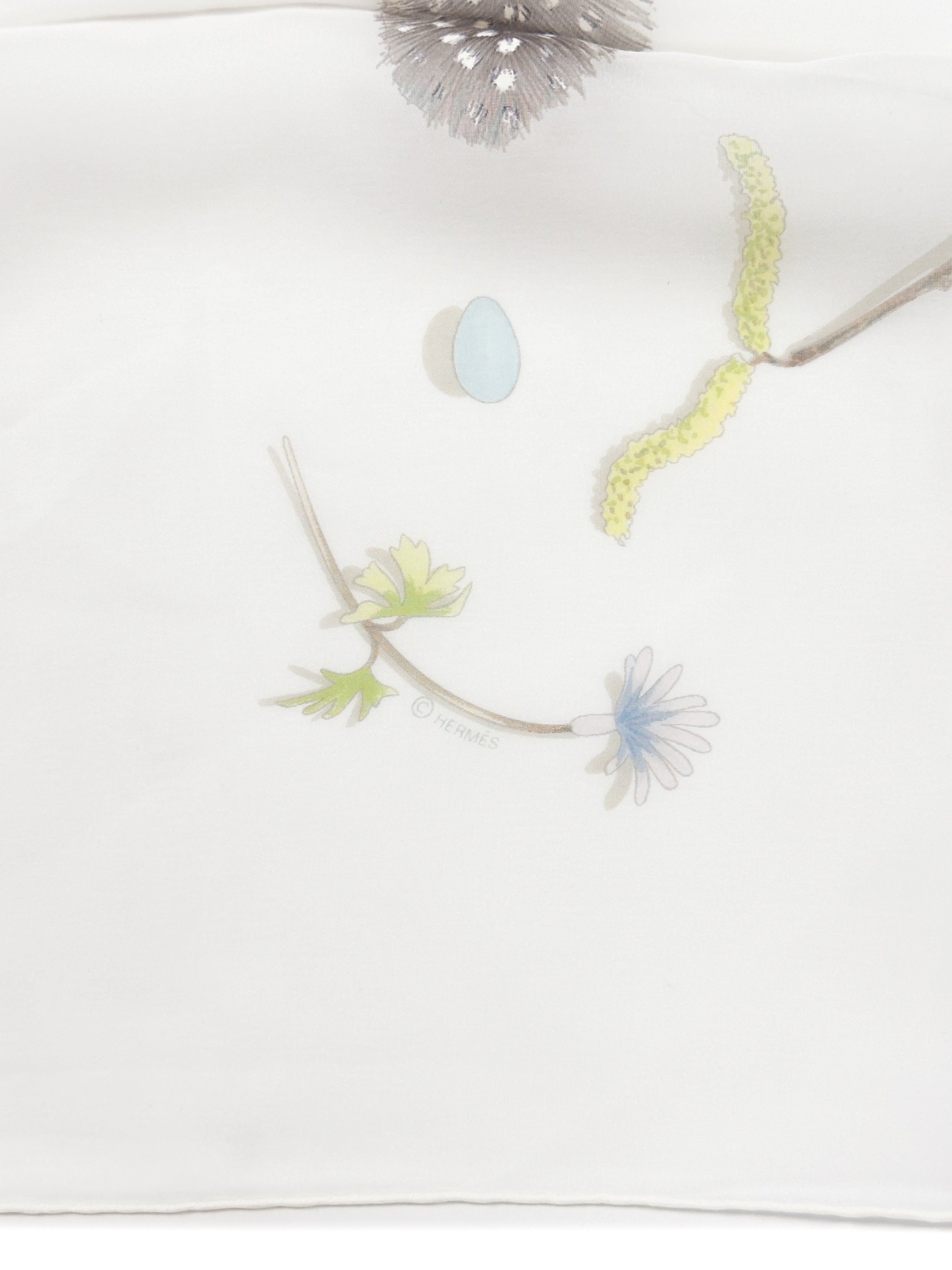 Hermès Fleurs et Plumes Mousseline 90