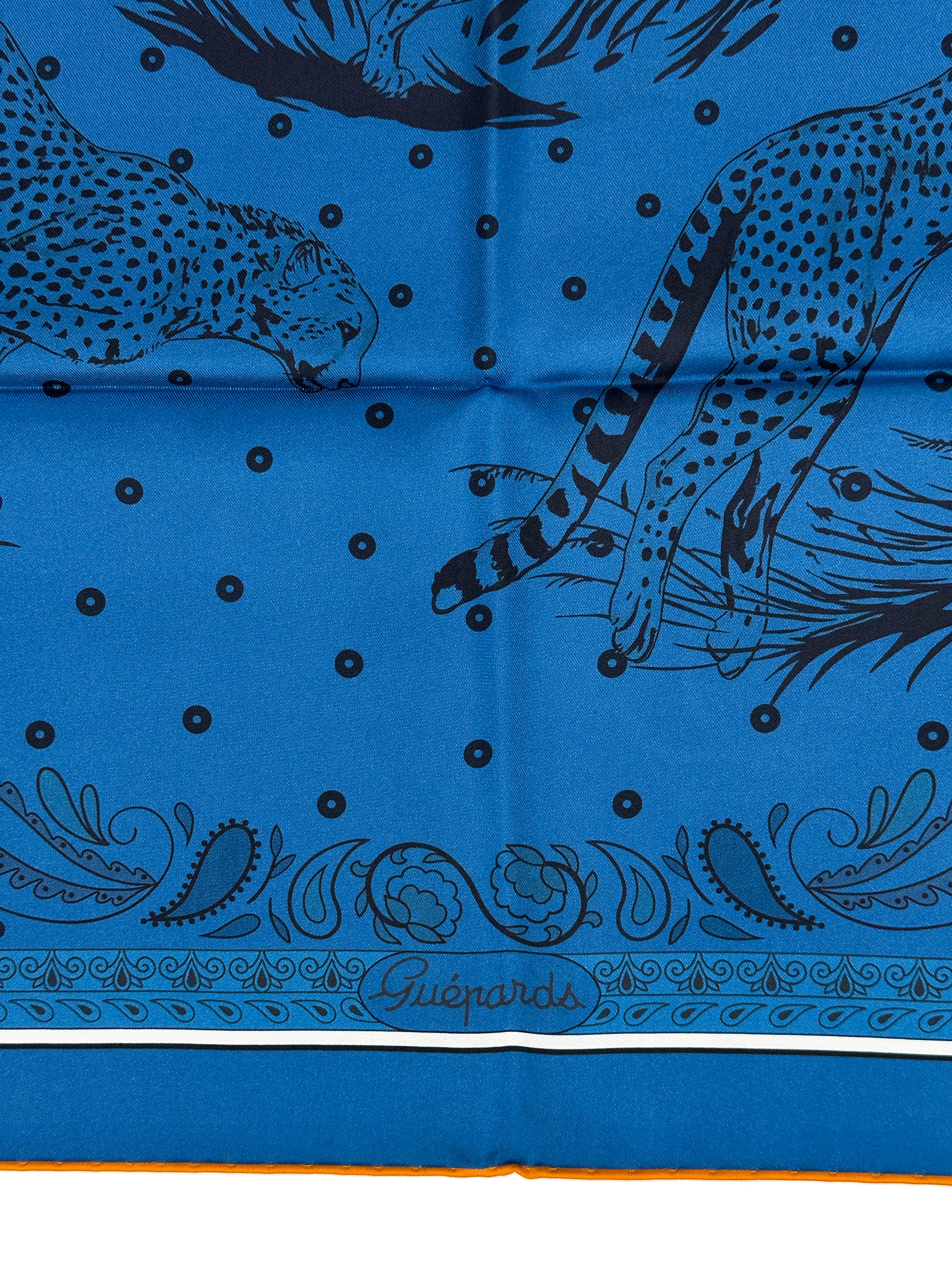Hermès Guépards Bandana Double Face 90