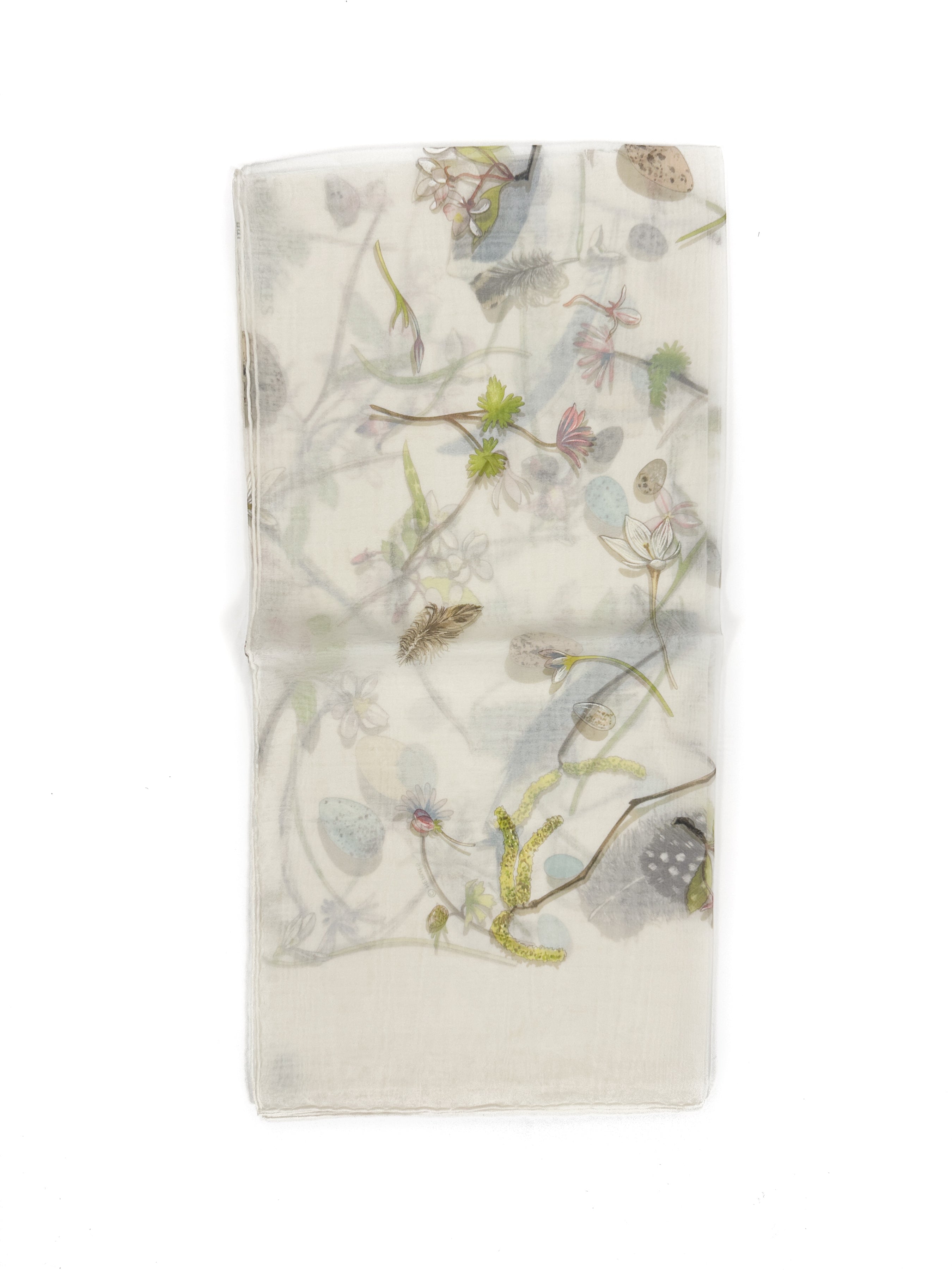 Hermès Fleurs et Plumes Mousseline 90