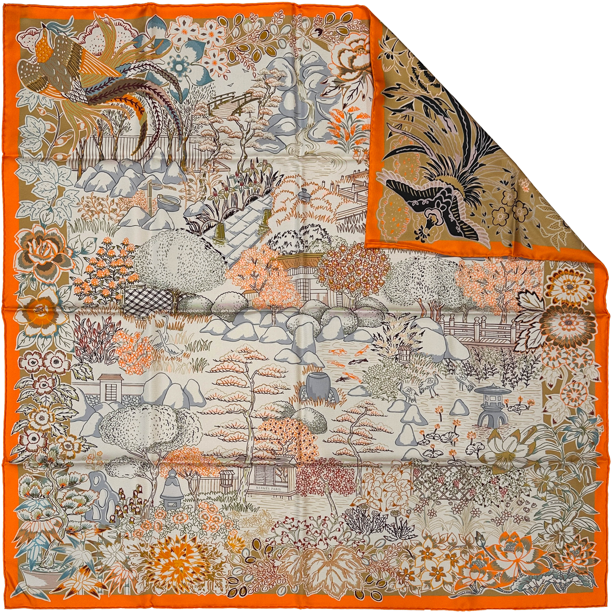 Hermès Mille Feuilles de Soie Double Face 90