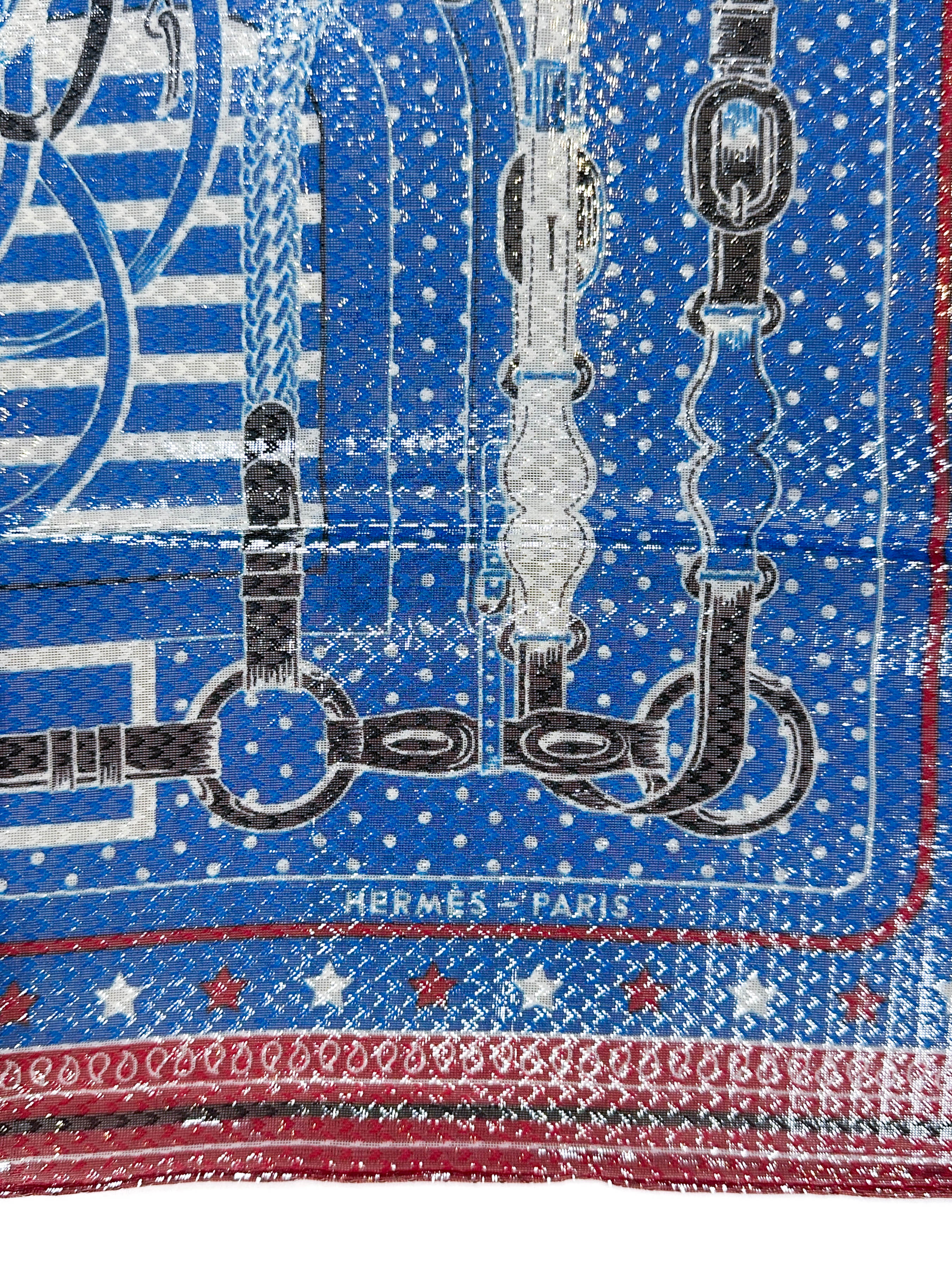 Hermès Coaching Disco Metallic Bandana 55