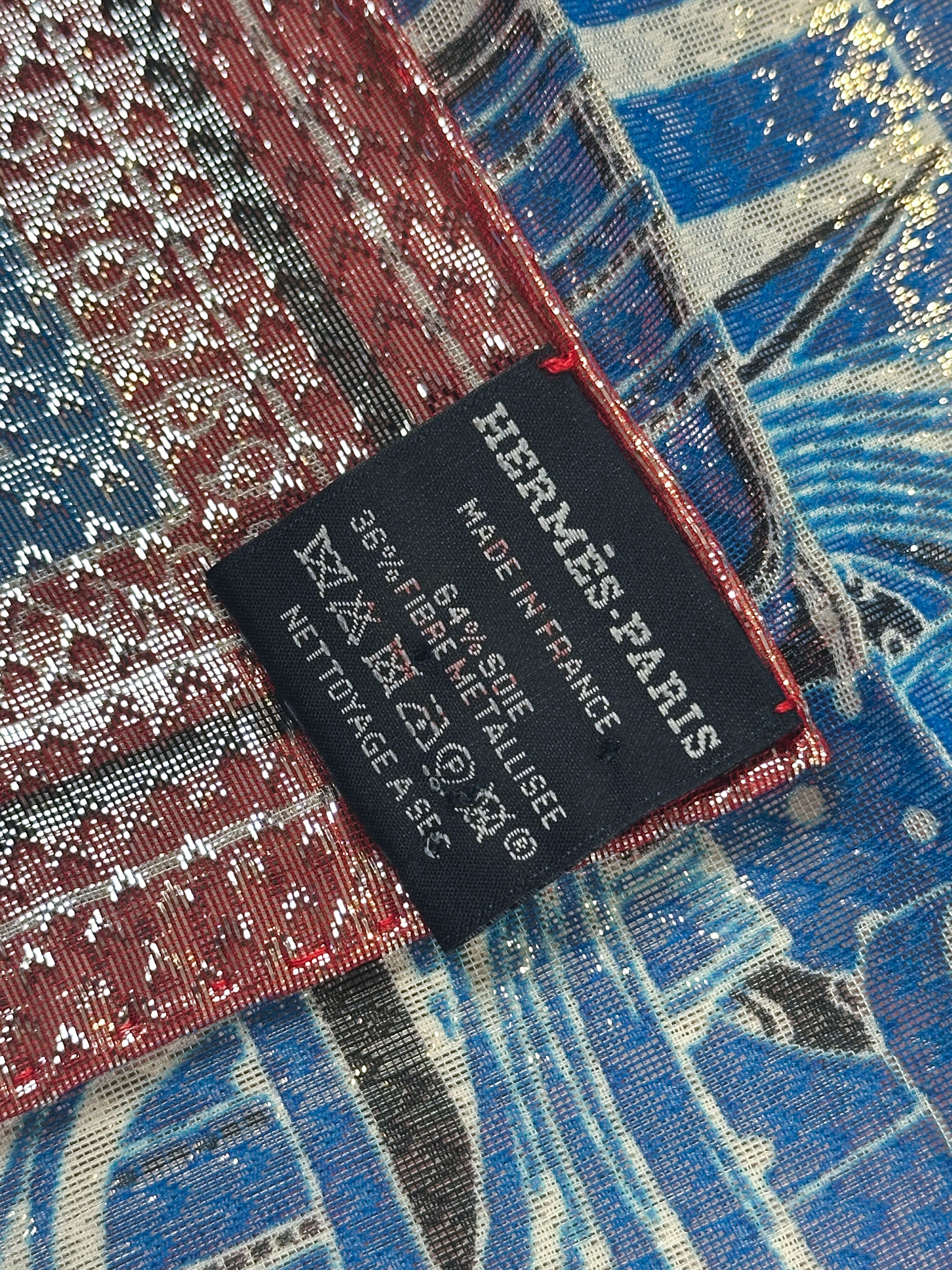 Hermès Coaching Disco Metallic Bandana 55