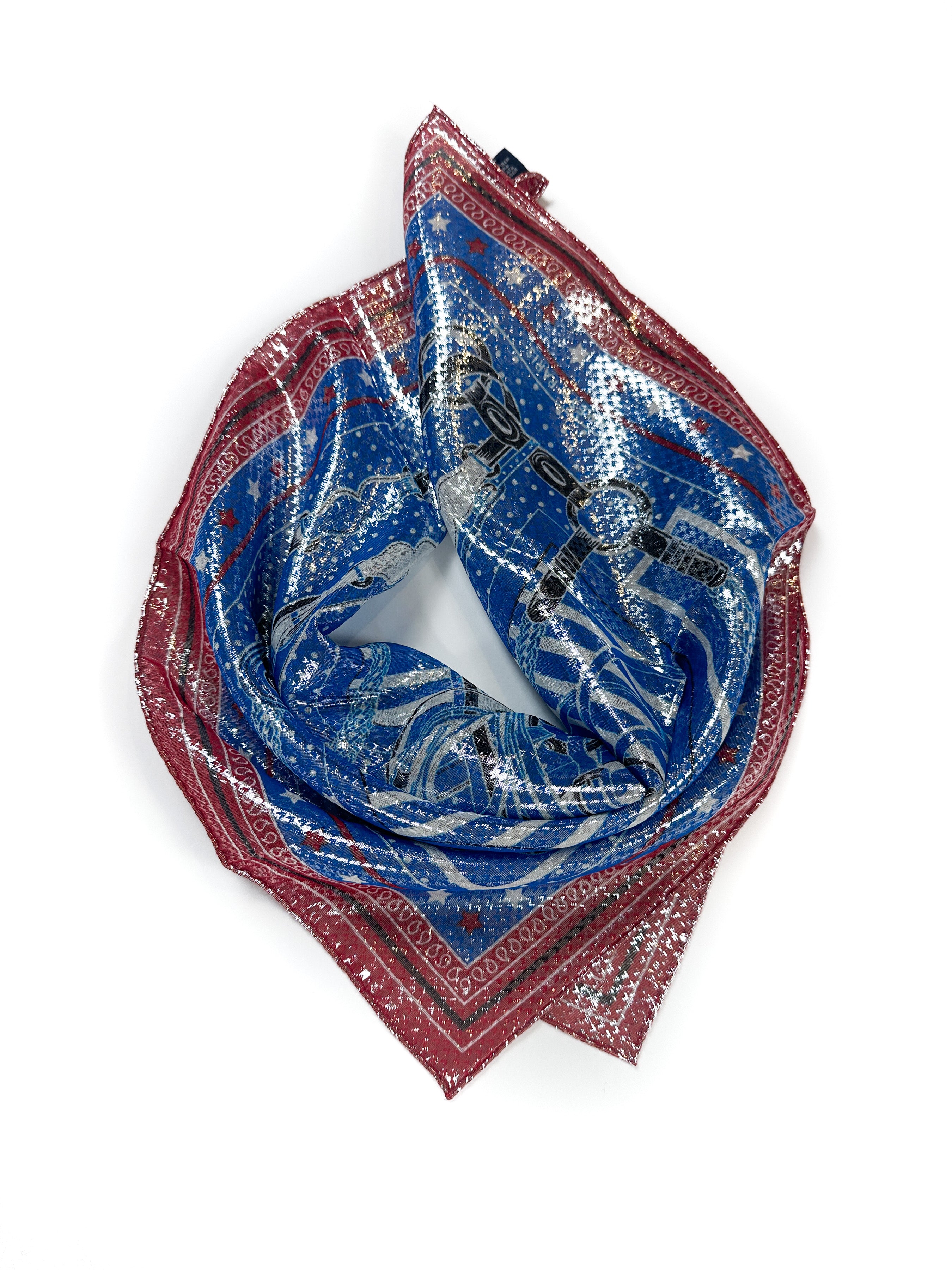 Hermès Coaching Disco Metallic Bandana 55