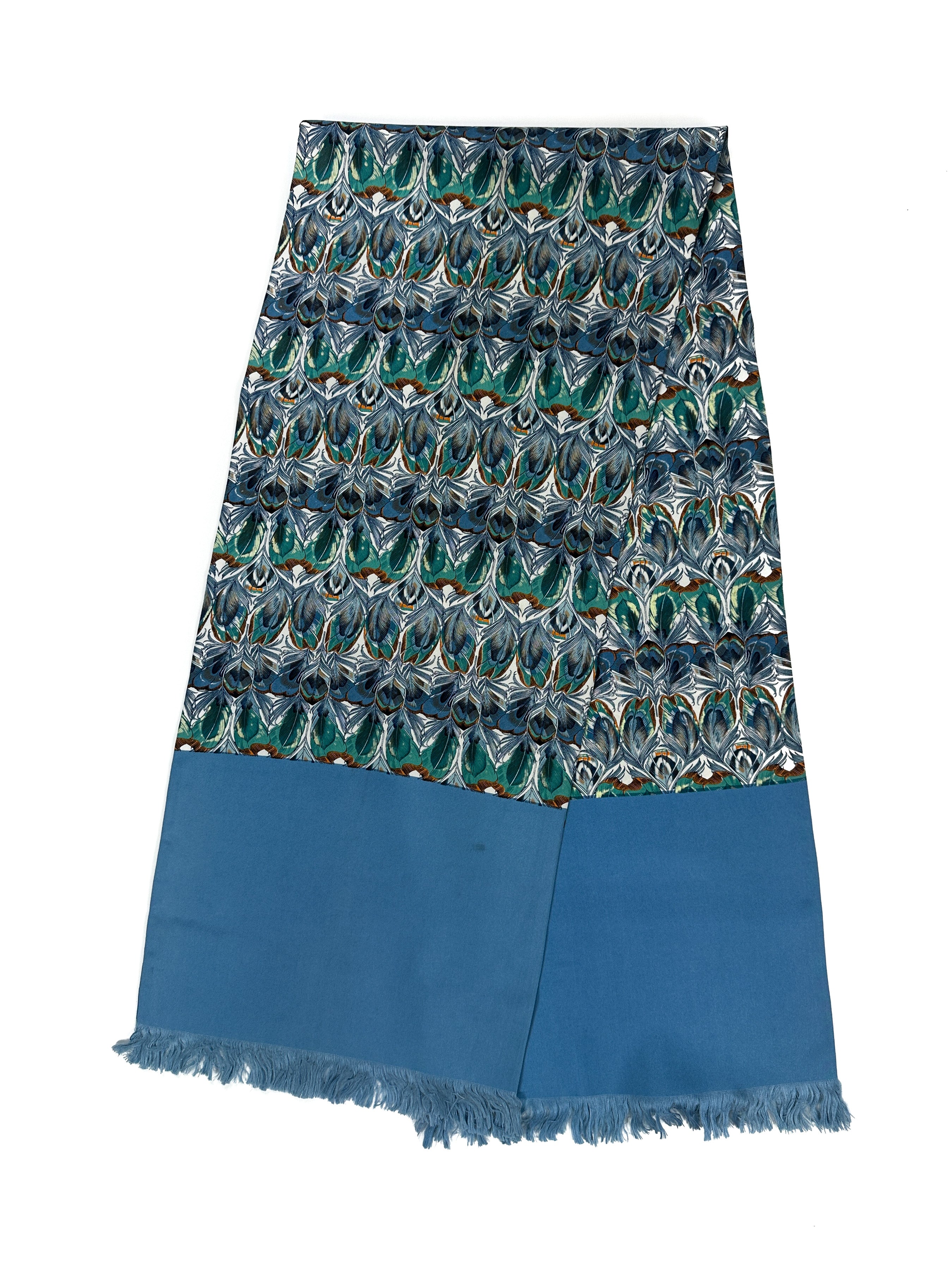 Hermès Art Nouveau Peacock Feather Shawl