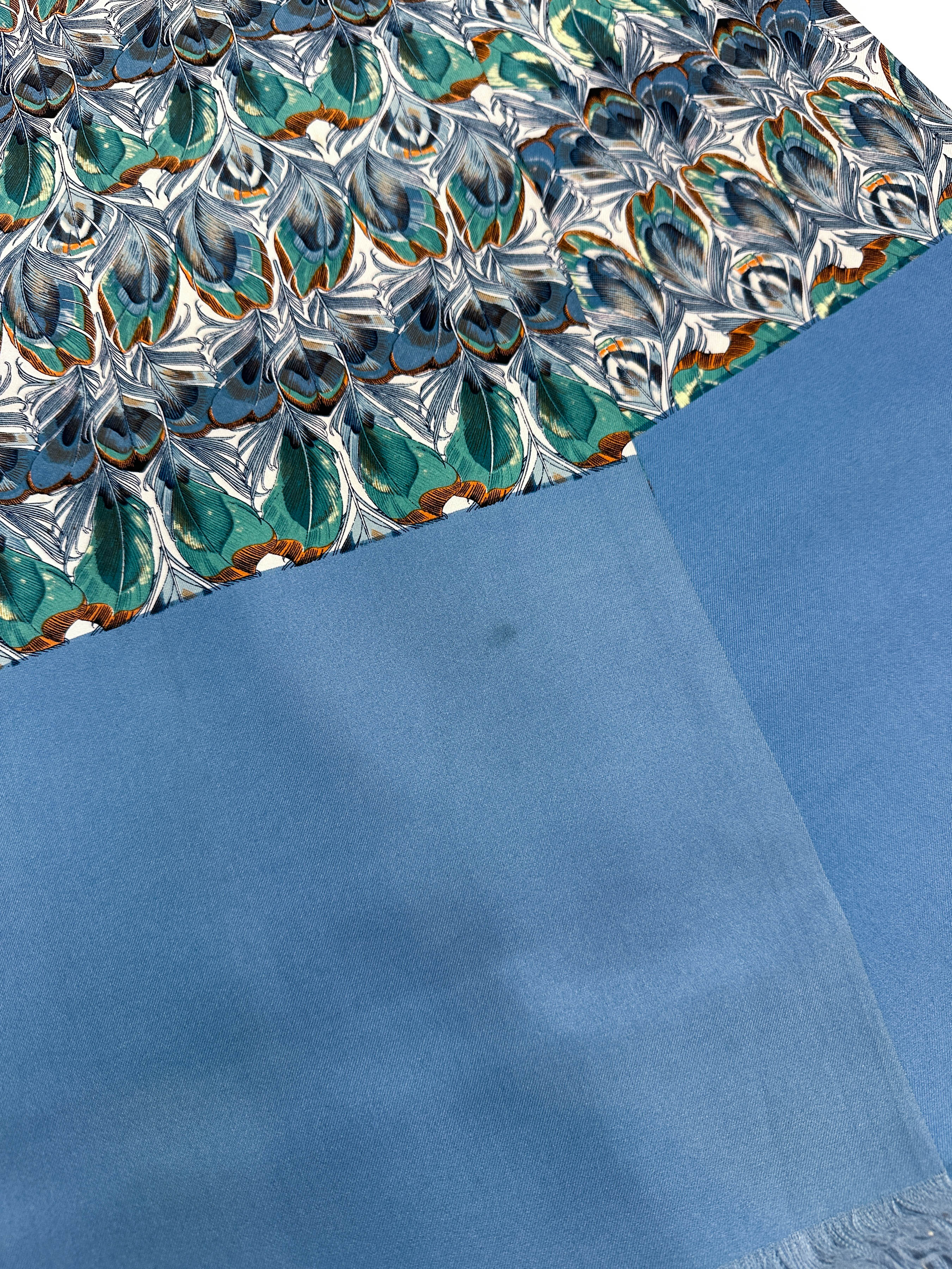 Hermès Art Nouveau Peacock Feather Shawl
