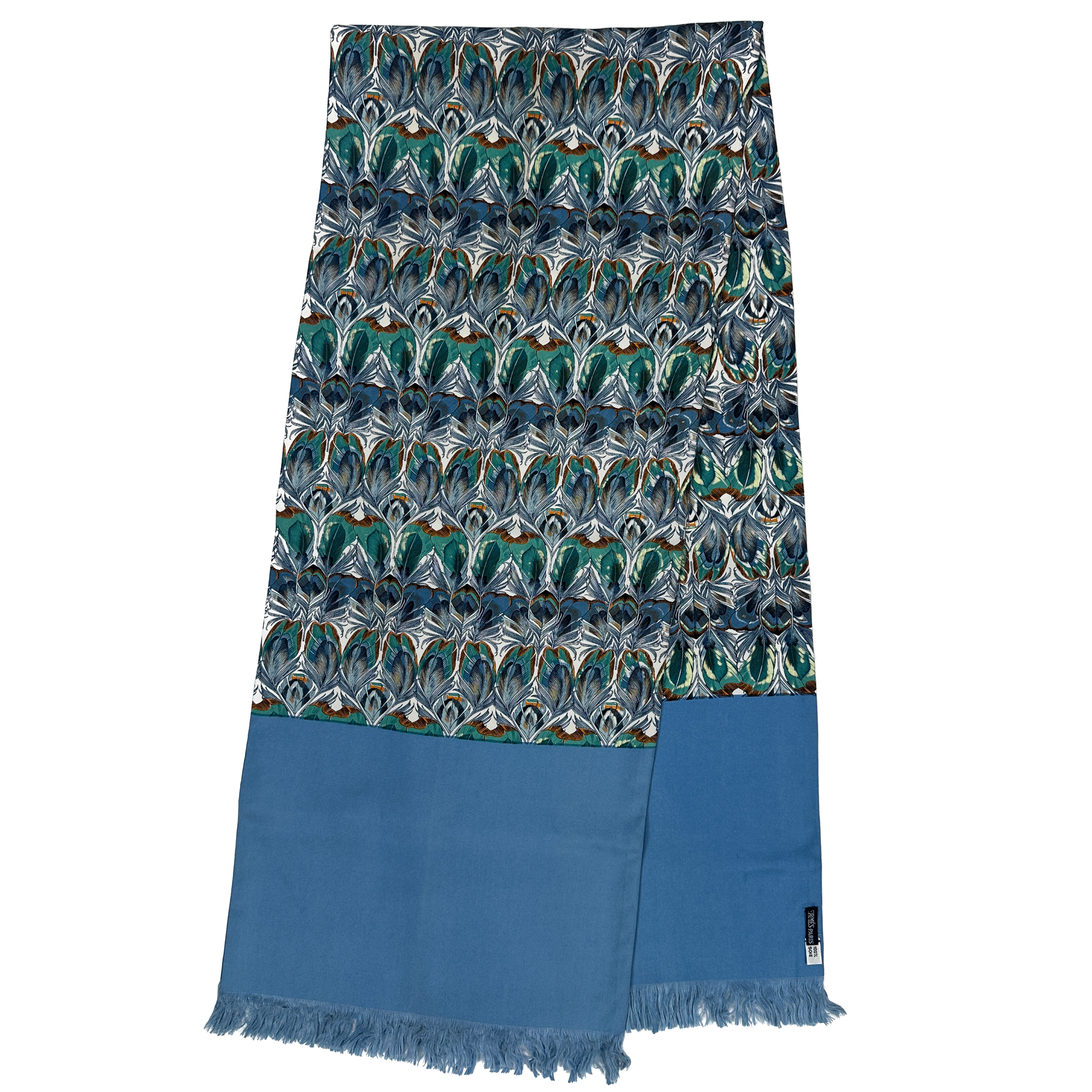 Hermès Art Nouveau Peacock Feather Shawl