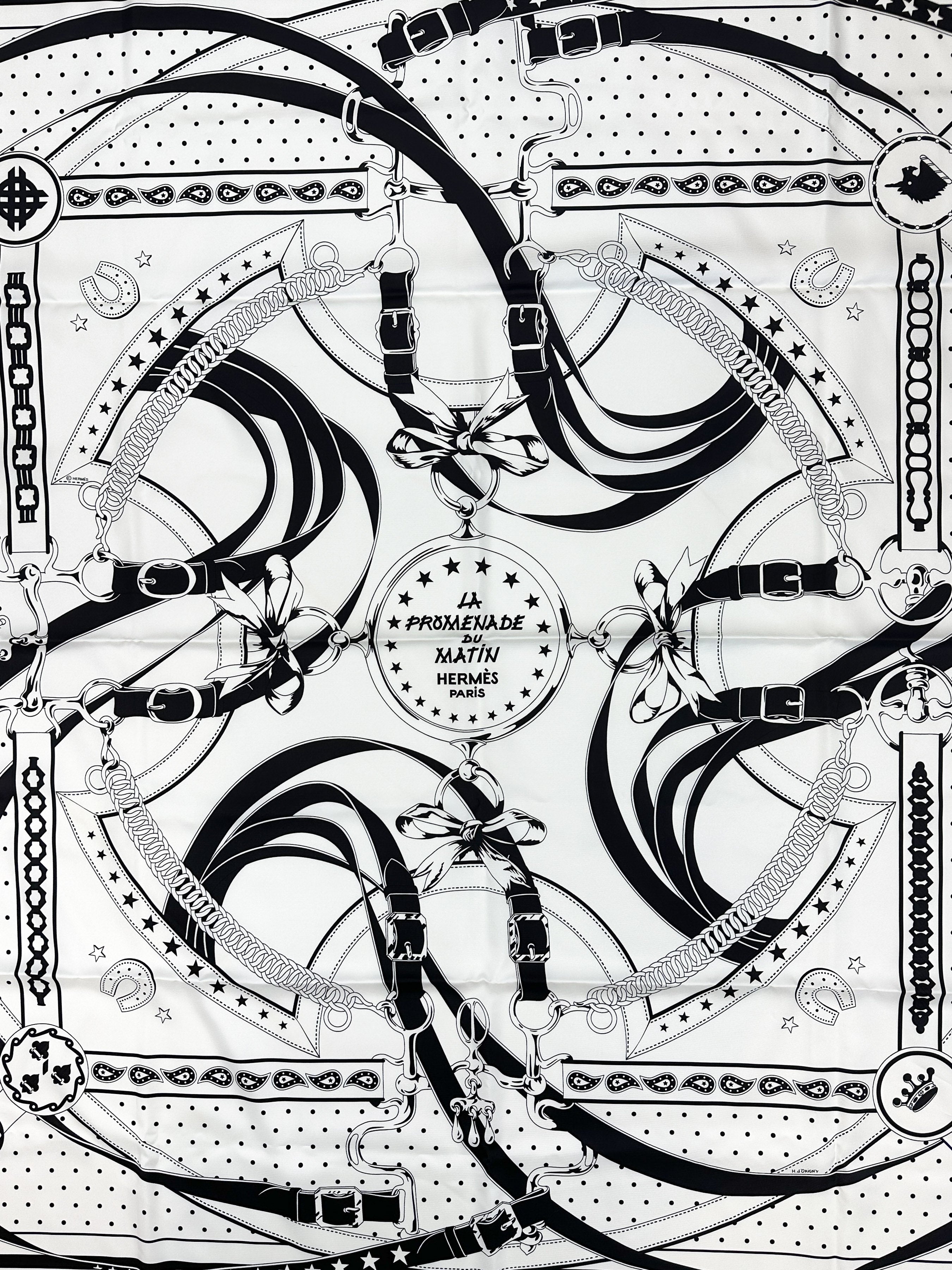 Hermès La Promenade du Matin Bandana Double Face Silk 140