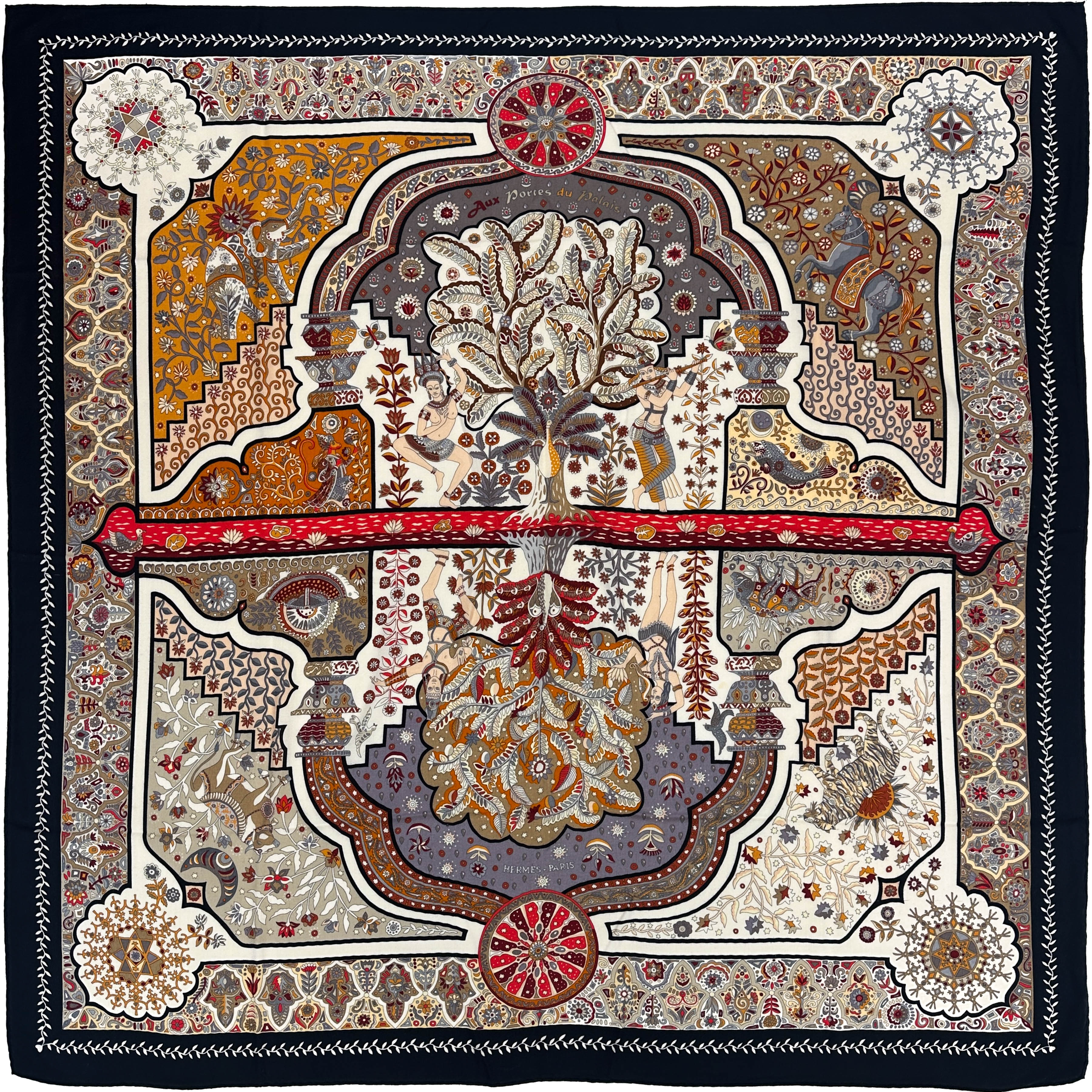 Hermès Aux Portes du Palais Cashmere Silk 140