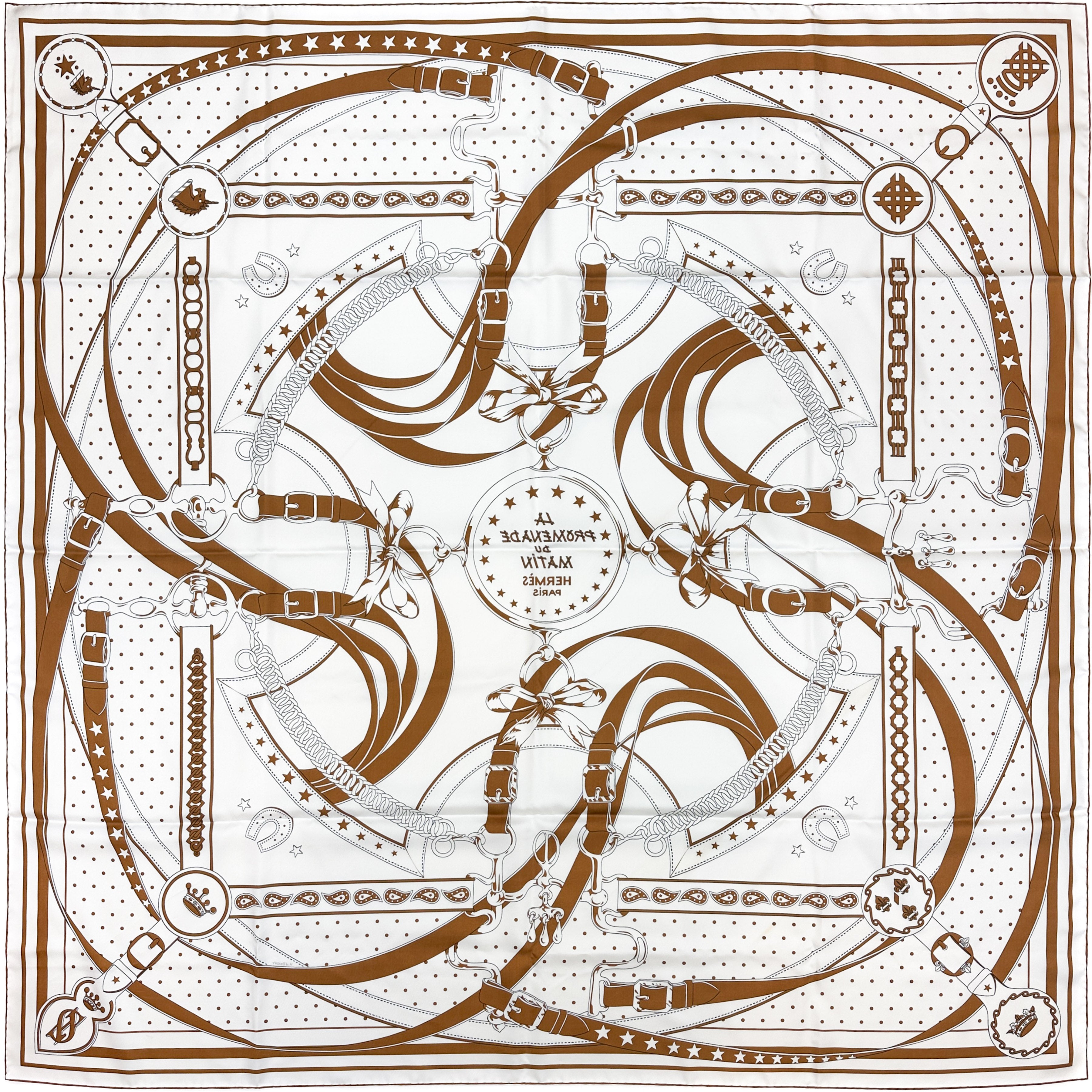 Hermès La Promenade du Matin Bandana Double Face Silk 140
