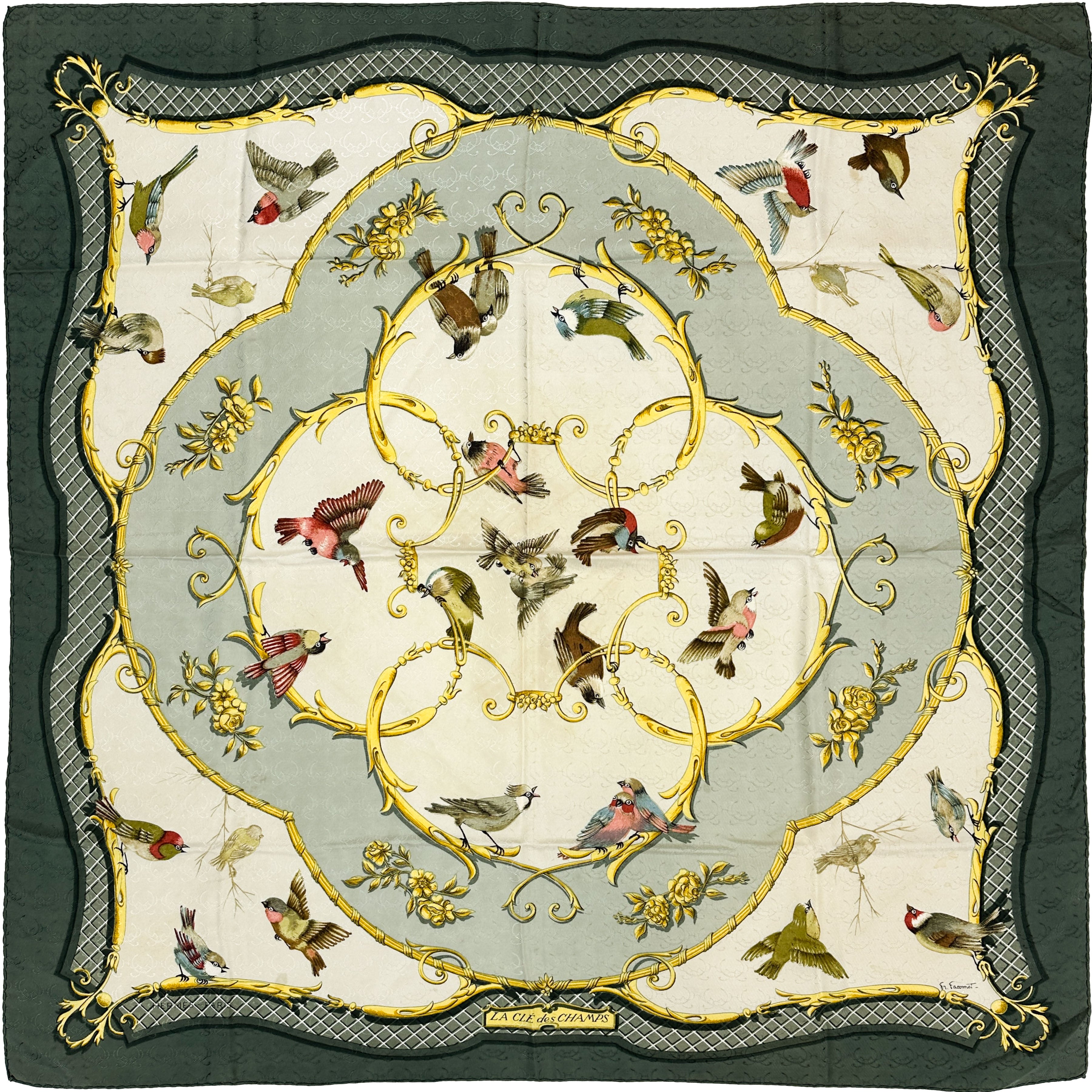 Hermès La Cle des Champs Jacquard 90