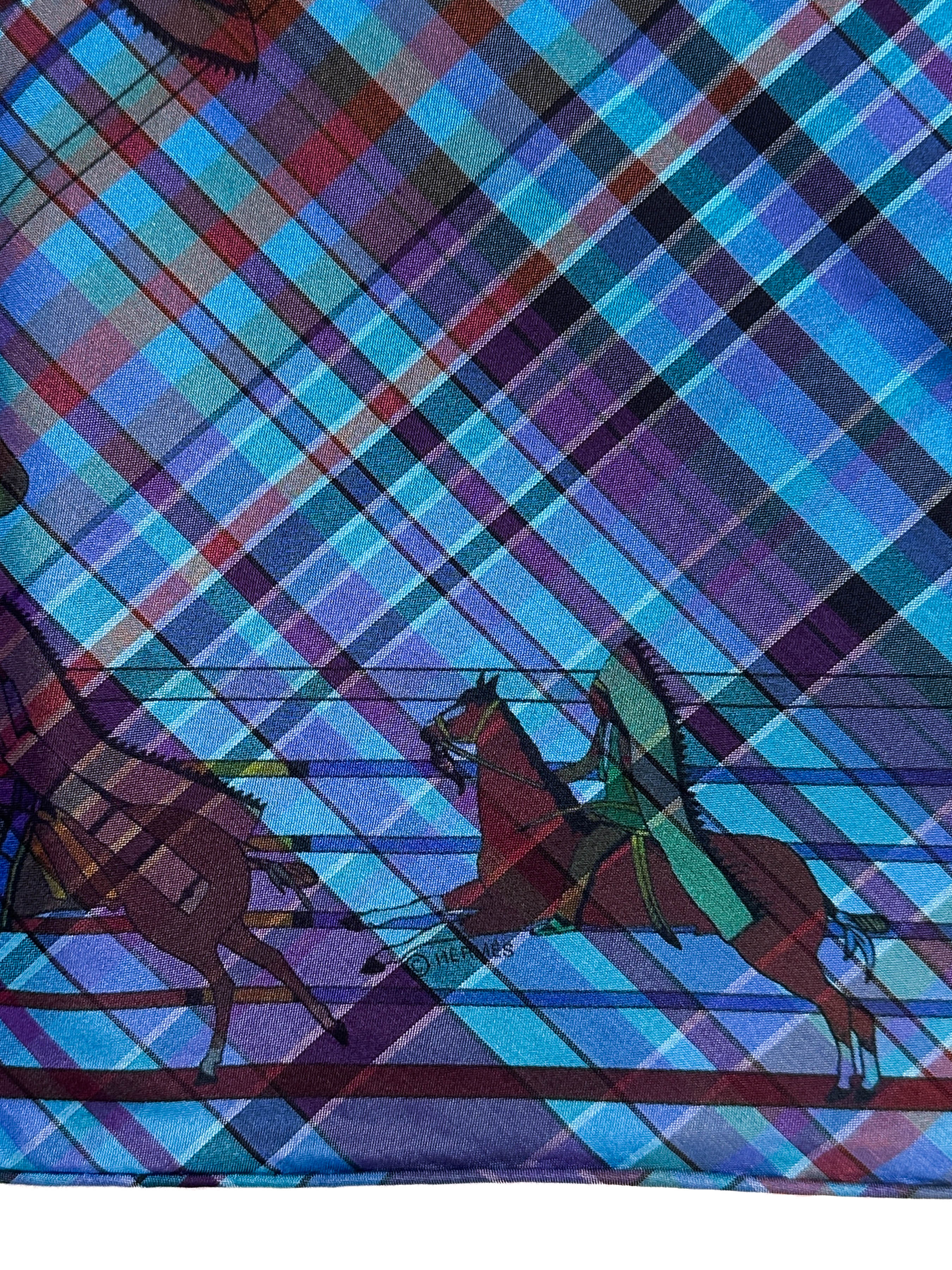 Hermès Pani La Shar Pawnee Pointe Madras Silk Taffeta Charm Triangle