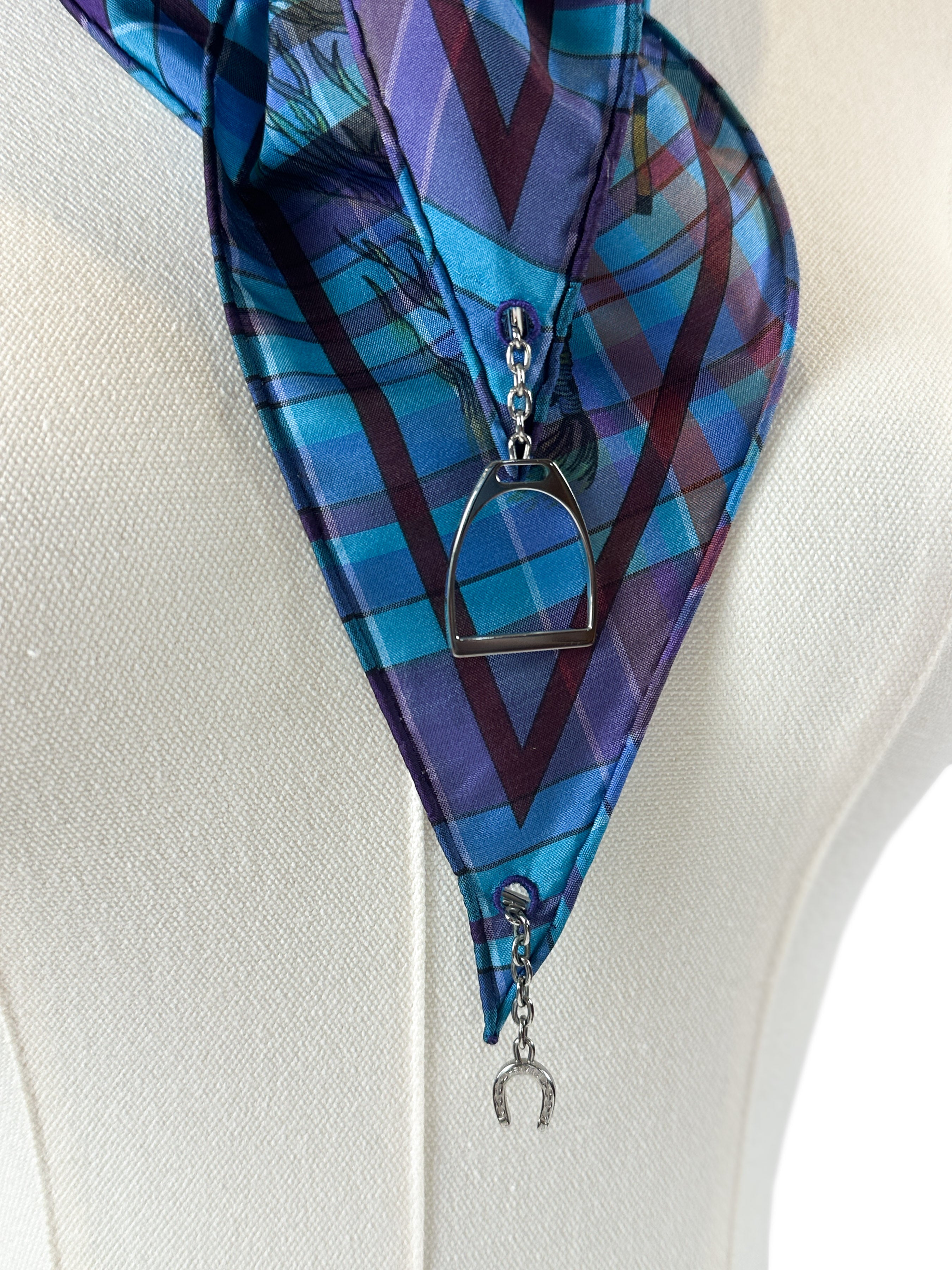 Hermès Pani La Shar Pawnee Pointe Madras Silk Taffeta Charm Triangle