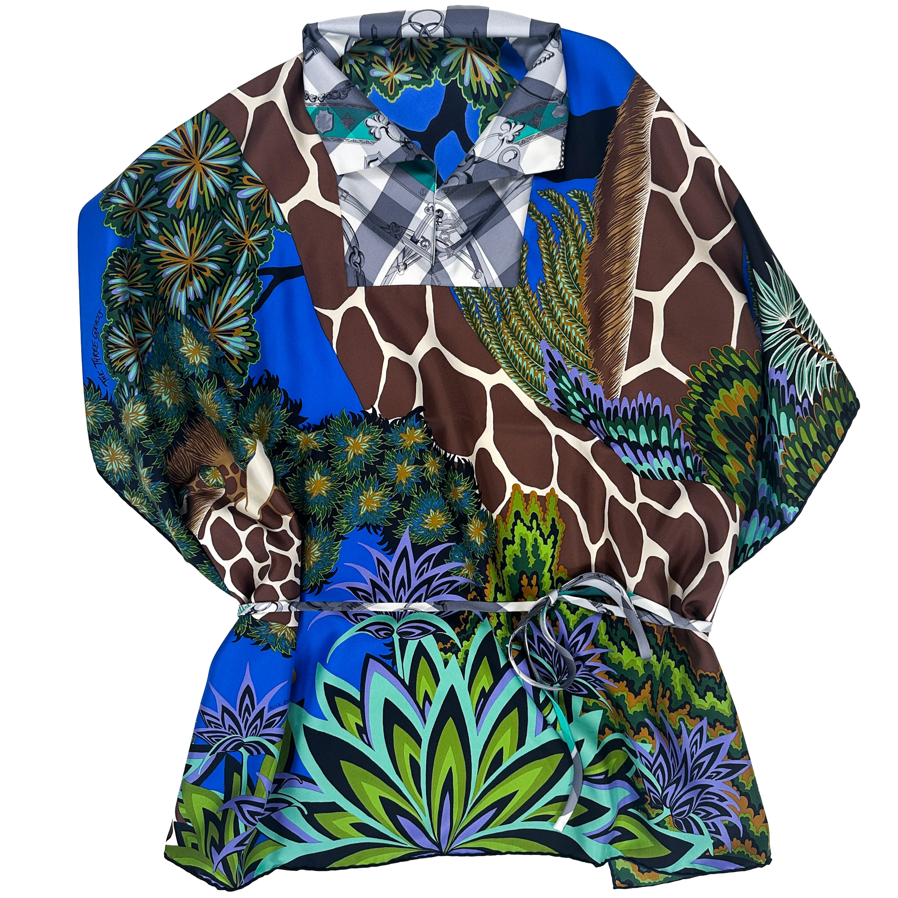Hermès Petit H The Three Graces & Mors et Gourmettes Vichy Silk Tunic