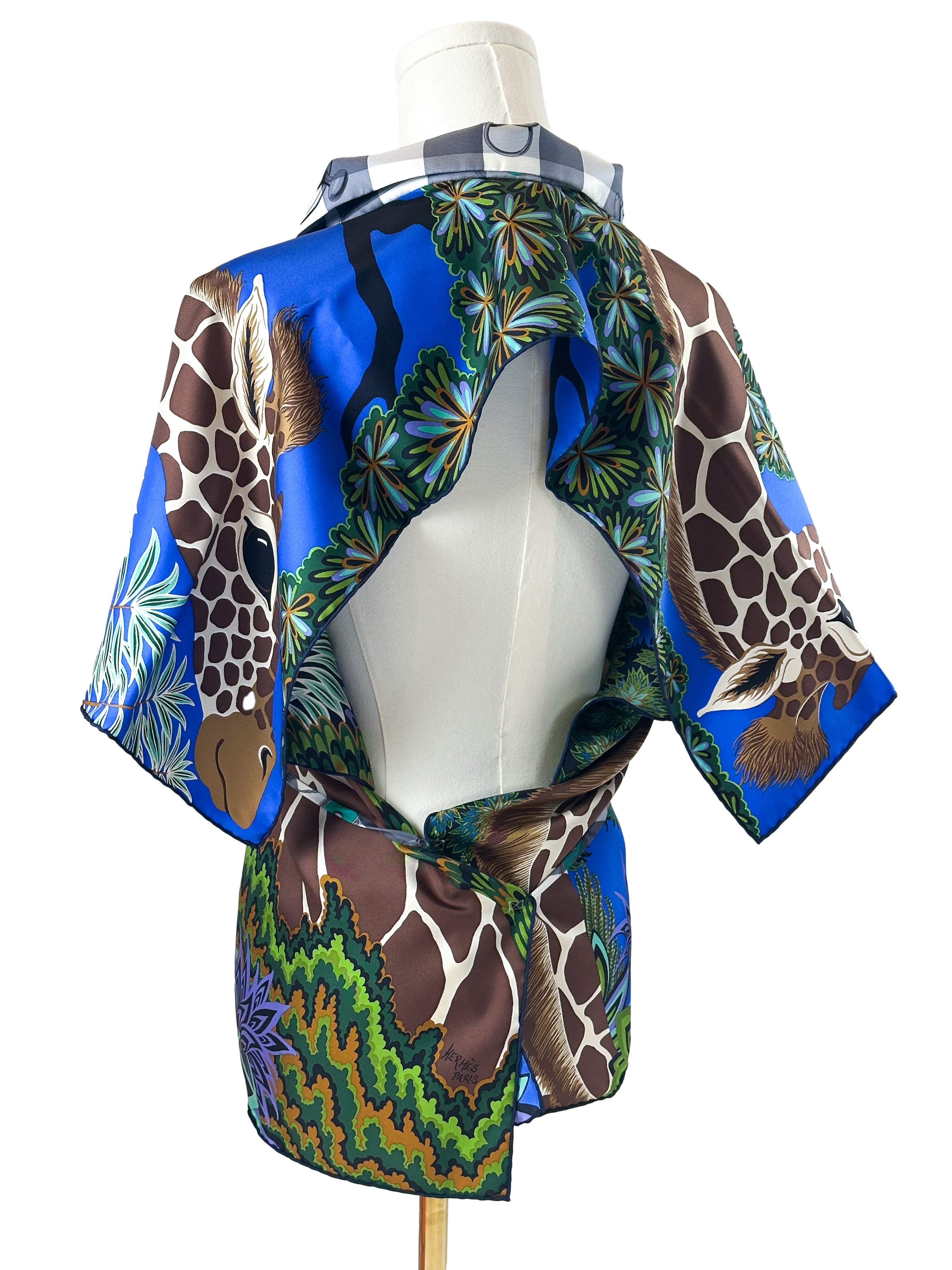 Hermès Petit H The Three Graces & Mors et Gourmettes Vichy Silk Tunic