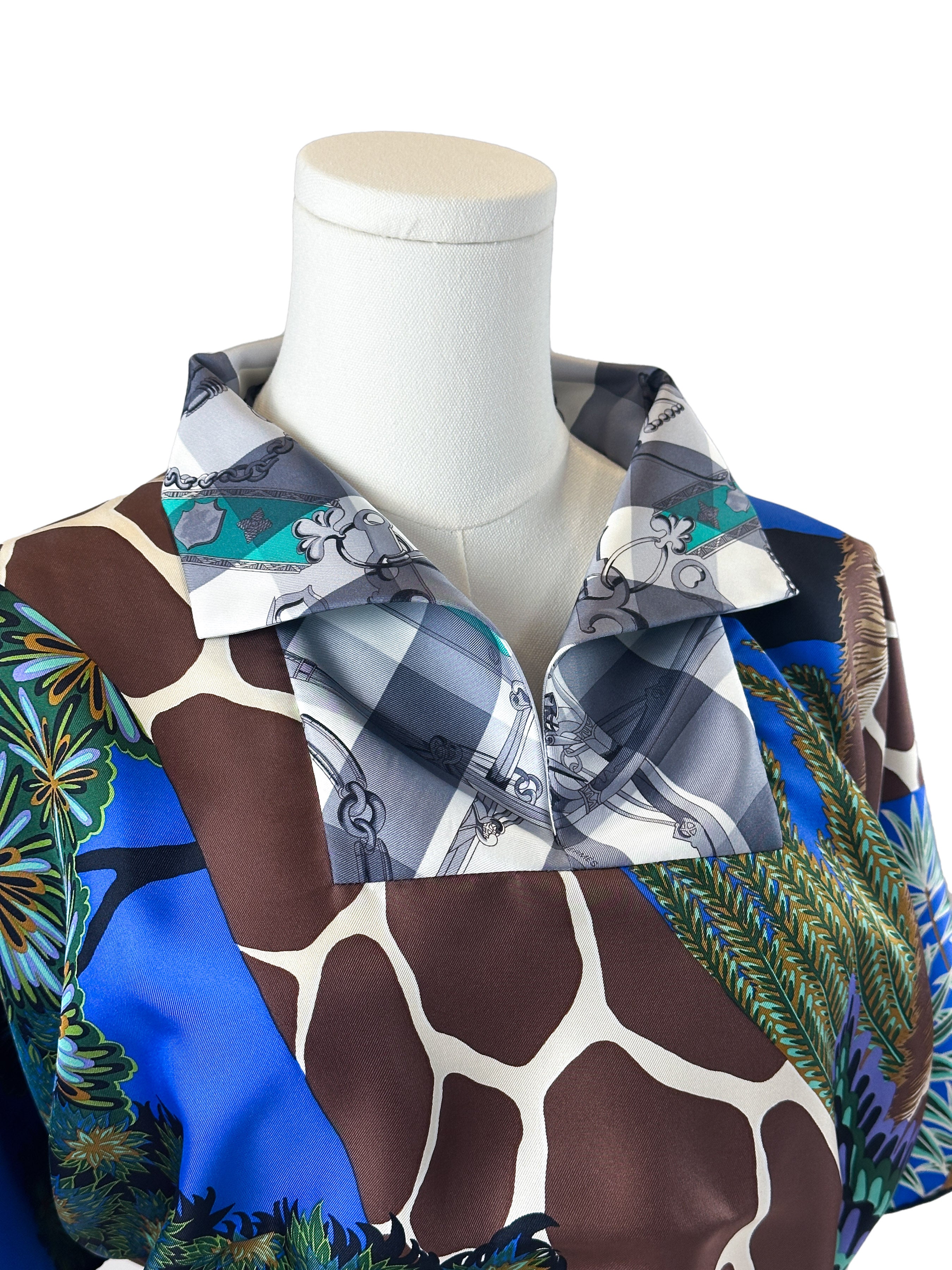 Hermès Petit H The Three Graces & Mors et Gourmettes Vichy Silk Tunic