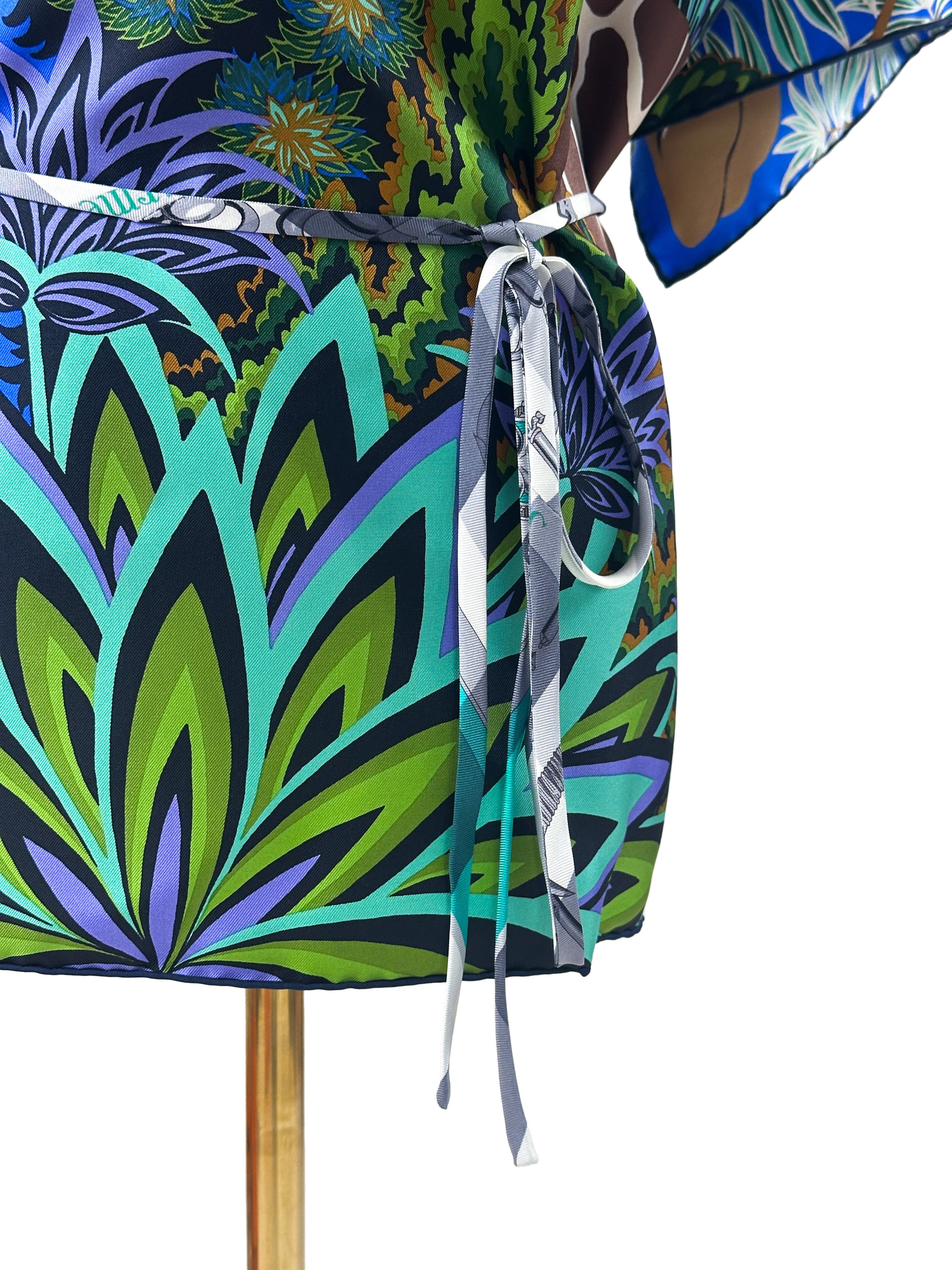 Hermès Petit H The Three Graces & Mors et Gourmettes Vichy Silk Tunic