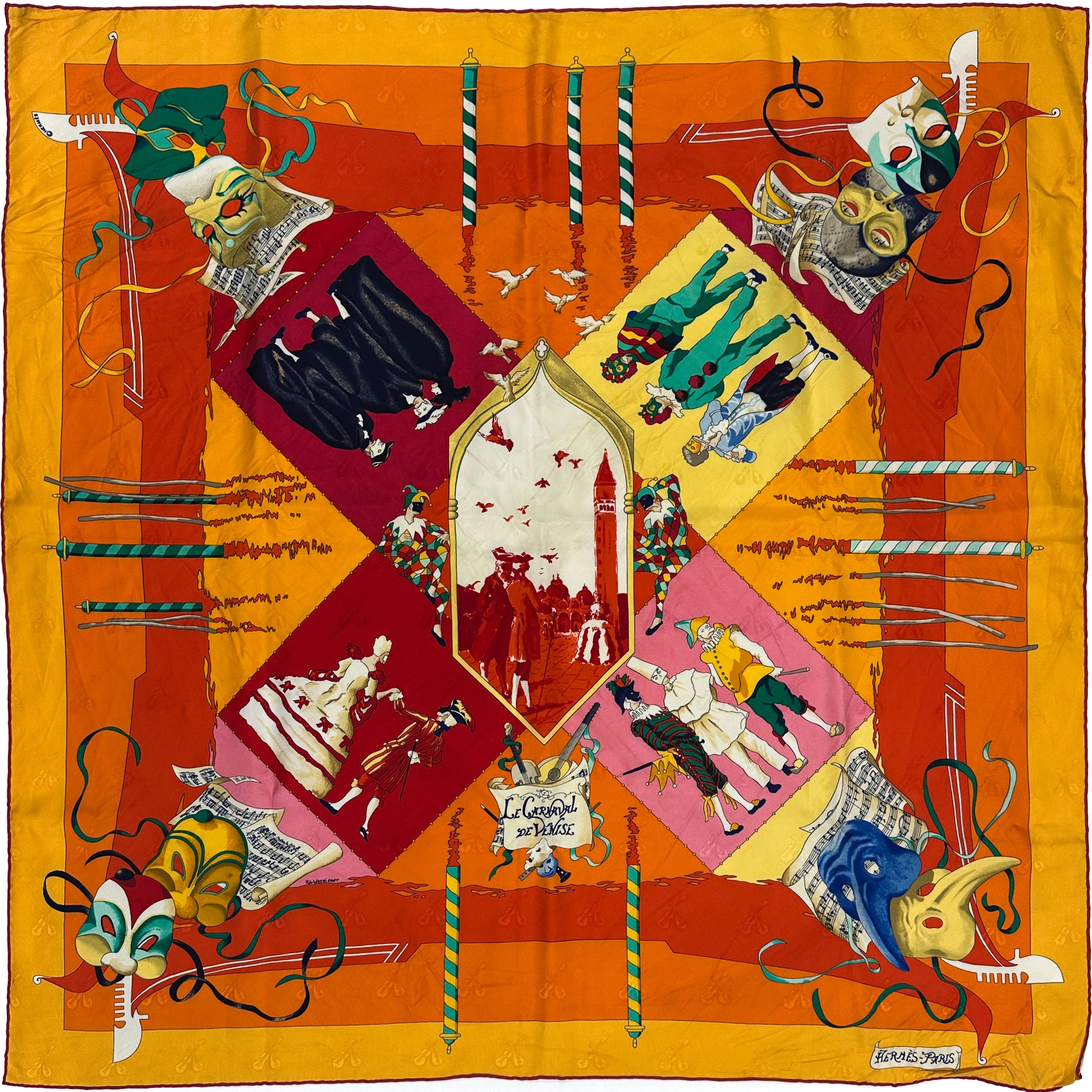 Hermès Le Carnival de Venise First Edition Jacquard 90