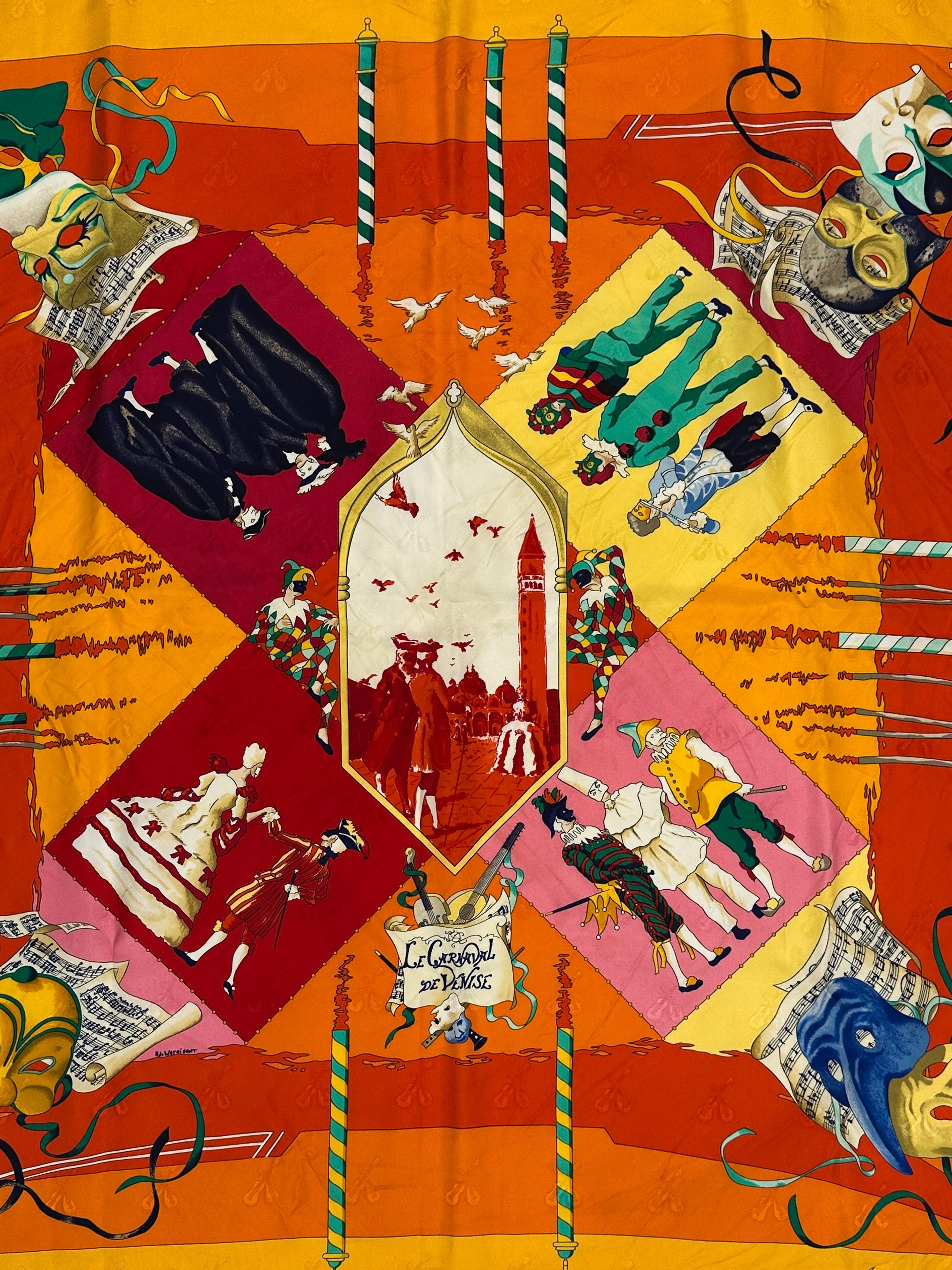 Hermès Le Carnival de Venise First Edition Jacquard 90